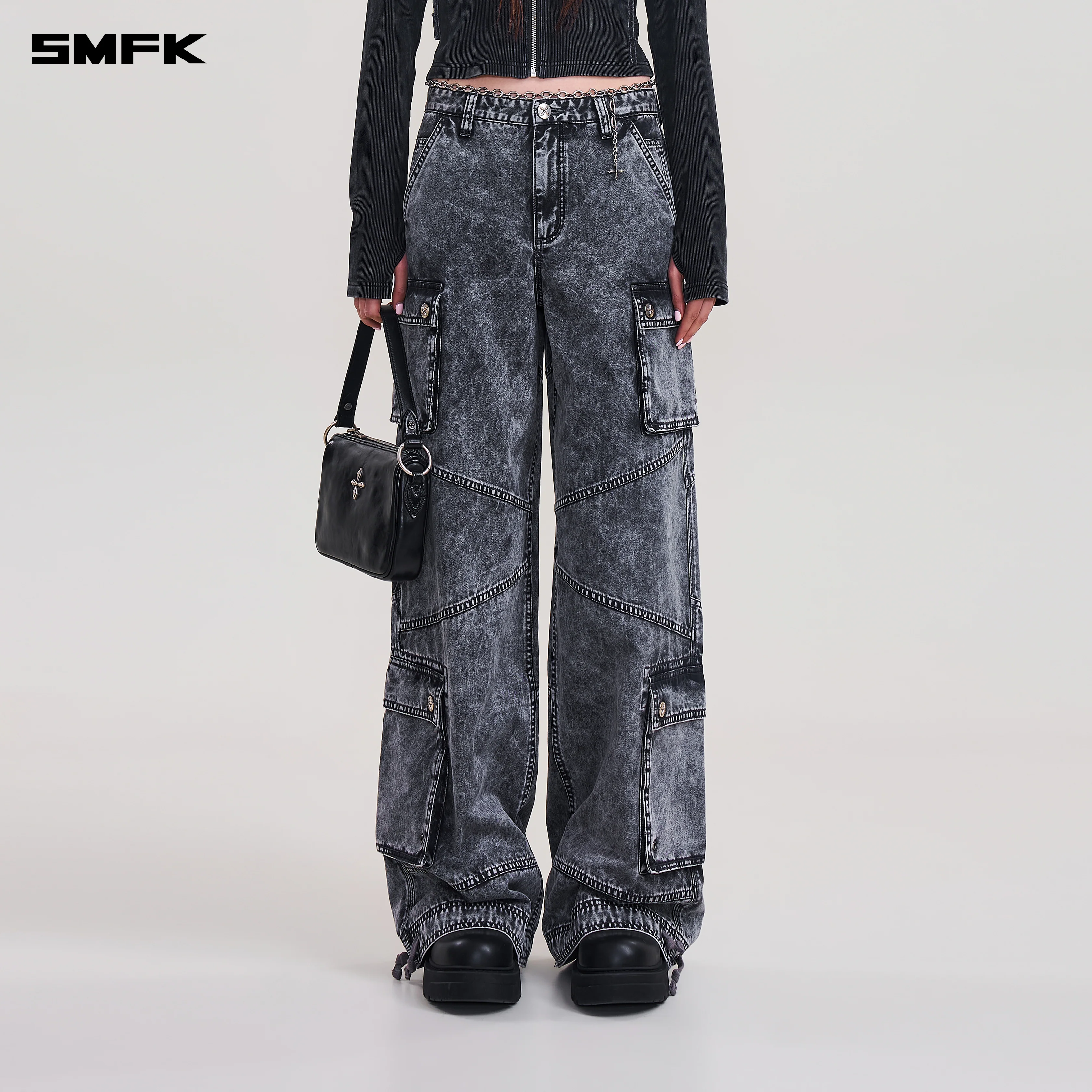 COMPASS RETRO TOWER CARGO PANTS STORM GREY - Image 2