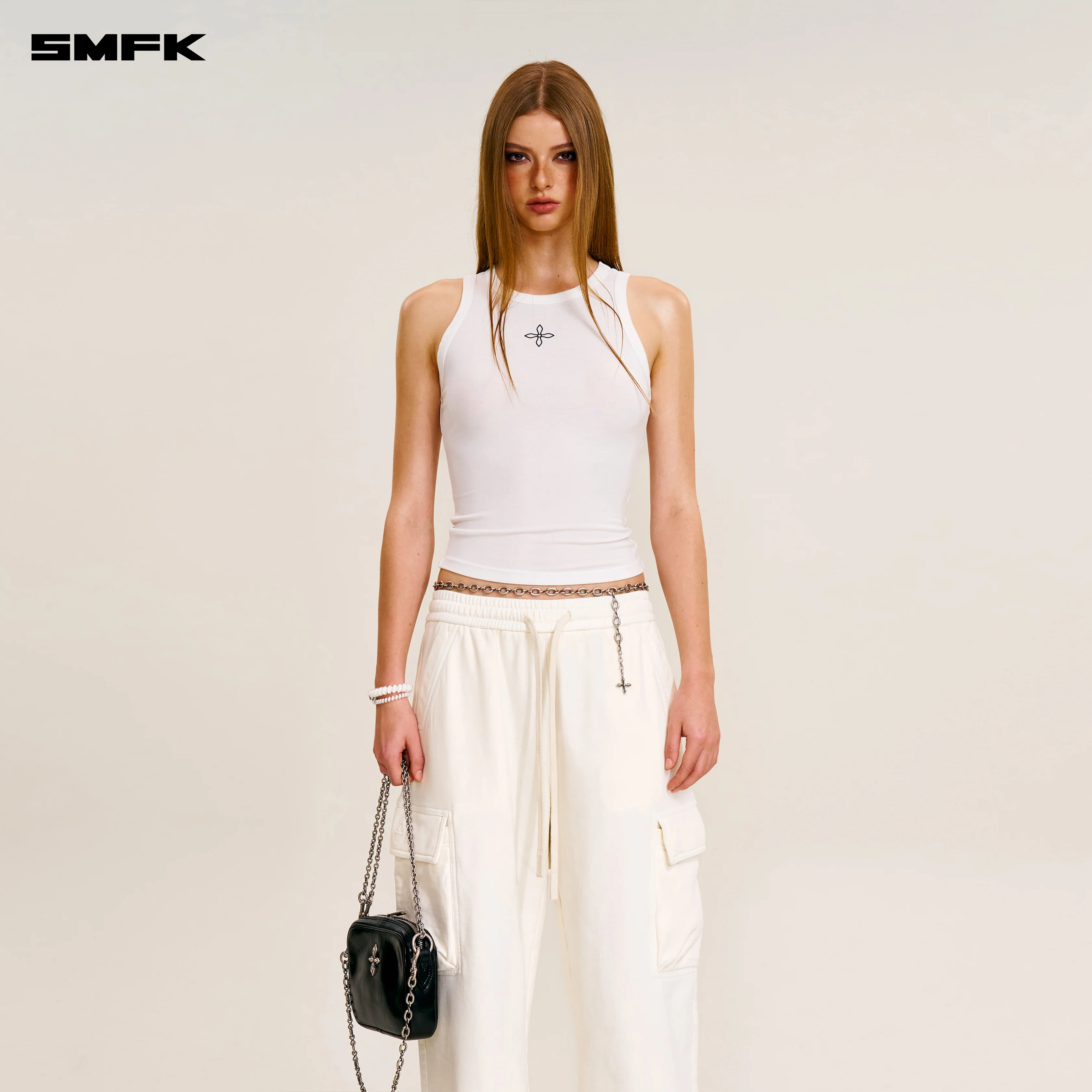 COMPASS STAMP ACETATE BODY SPORTS TANK SNOW MOUNTAIN WHITE