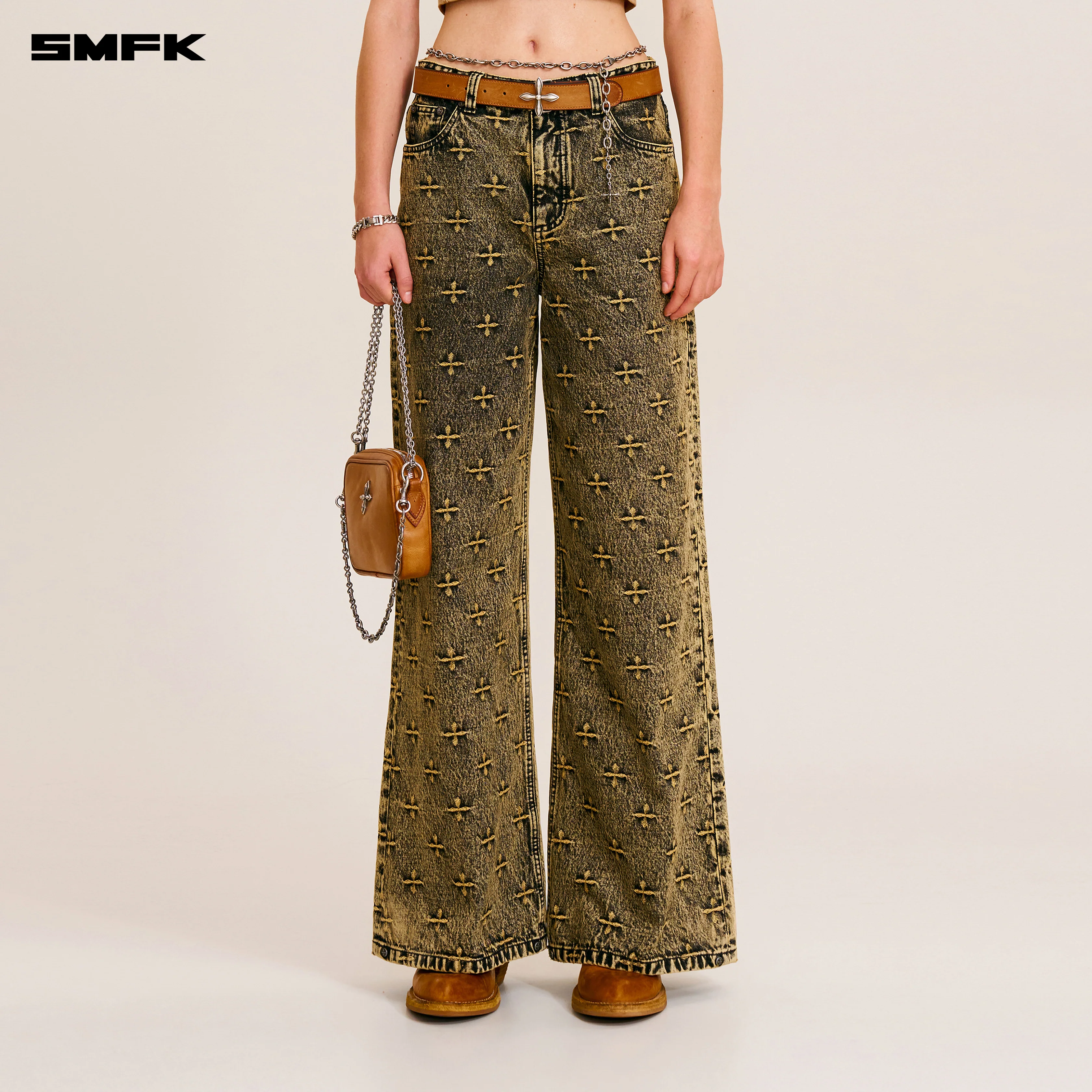 COMPASS STORM GARDEN CLASSIC WIDE LEG JEANS STORM GARDEN (YELLOW) - Image 3