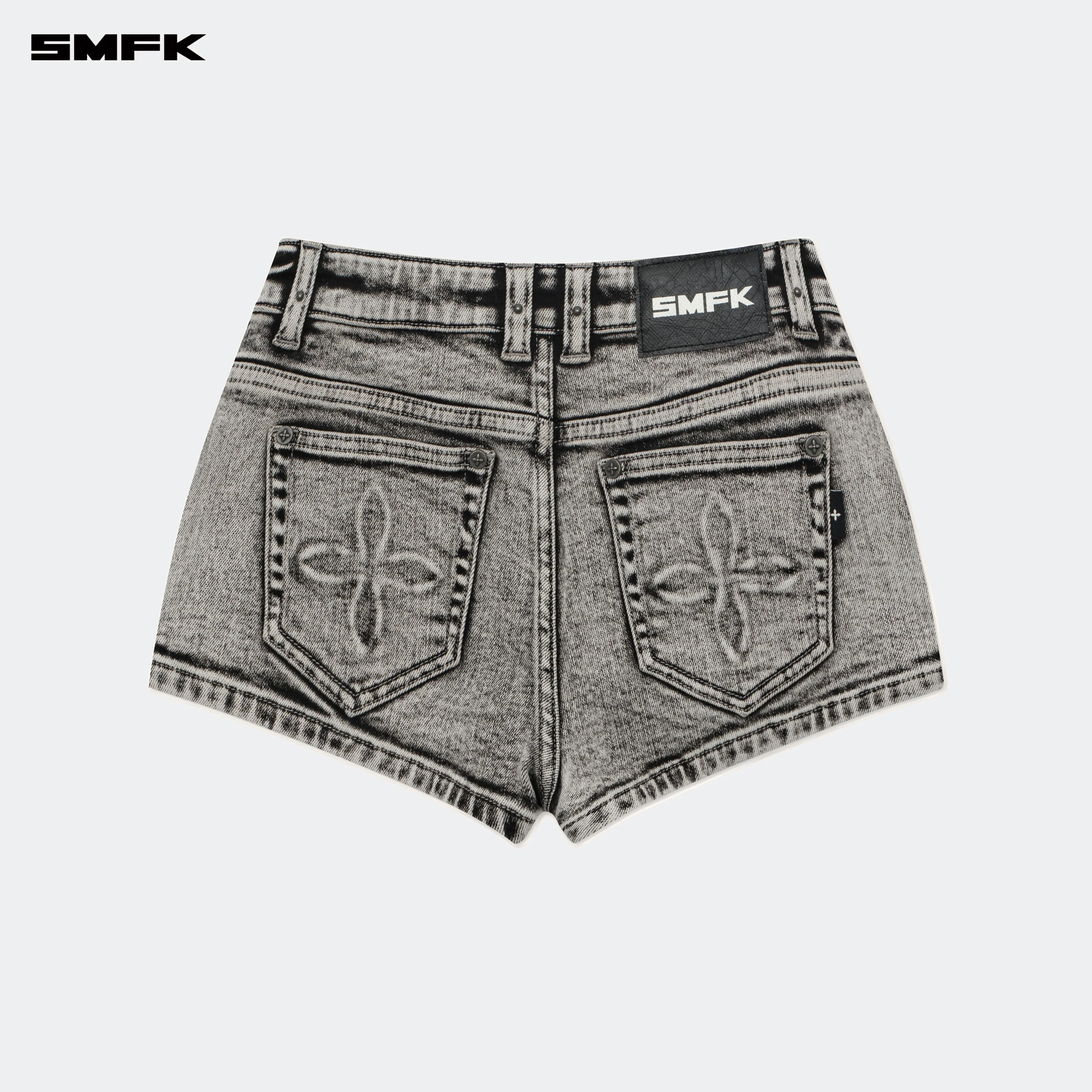 Compass Tarpan Rock Low-Waist Denim Shorts Dark Gray - Image 6
