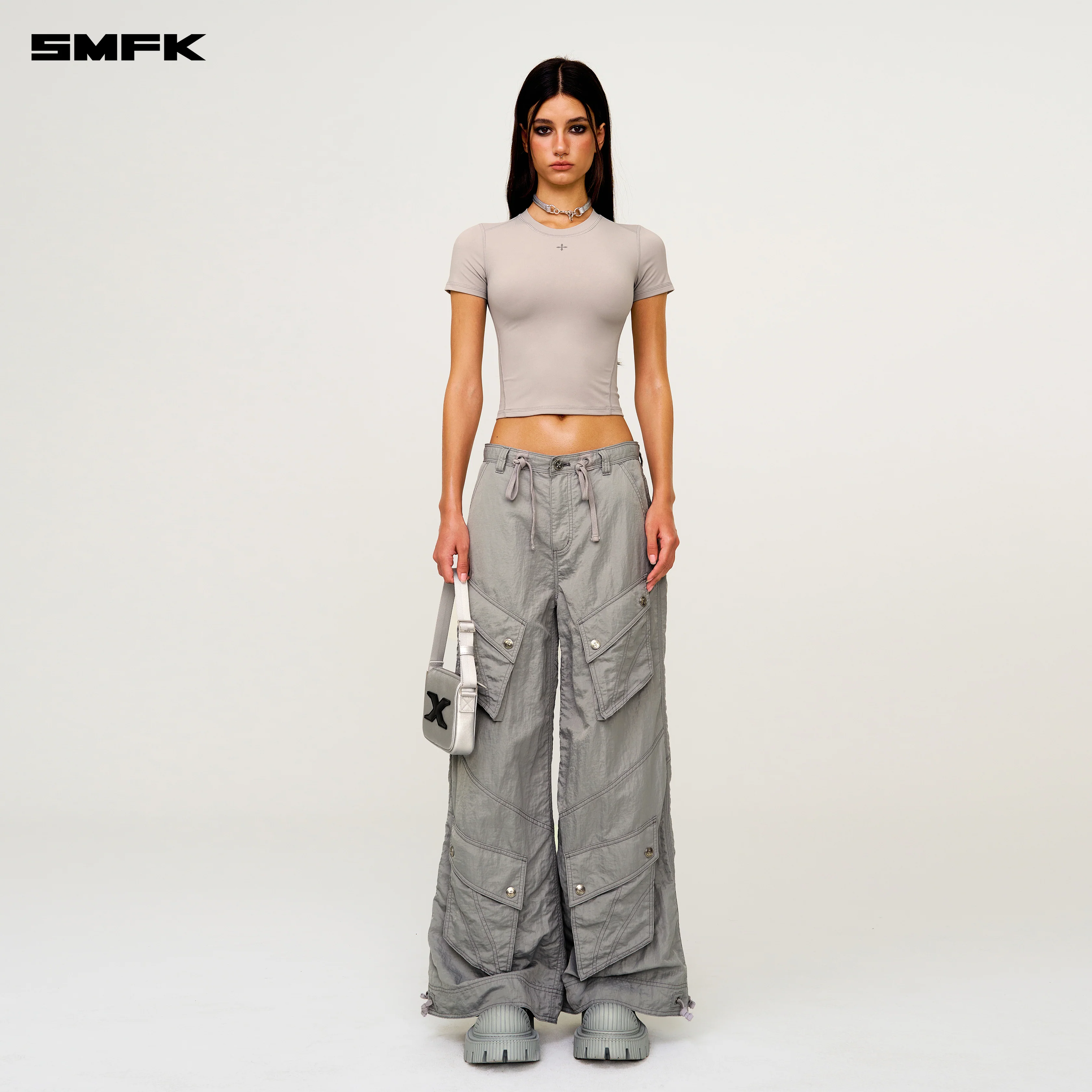 Compass Wave Body-shaping Skin Tee Dust Grey - Image 2