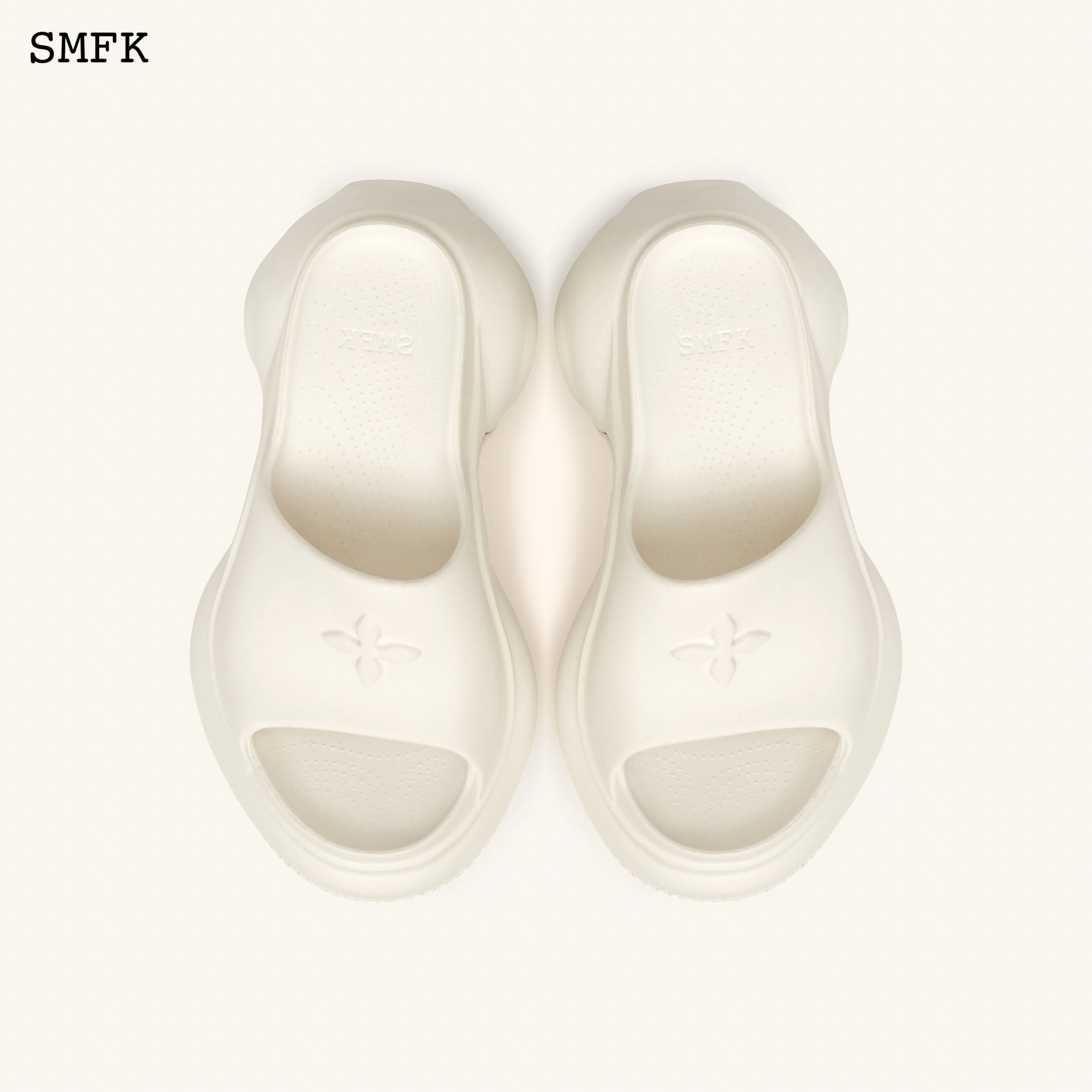 Compass Wave High-Heel Bumper Sandal In White - Image 6