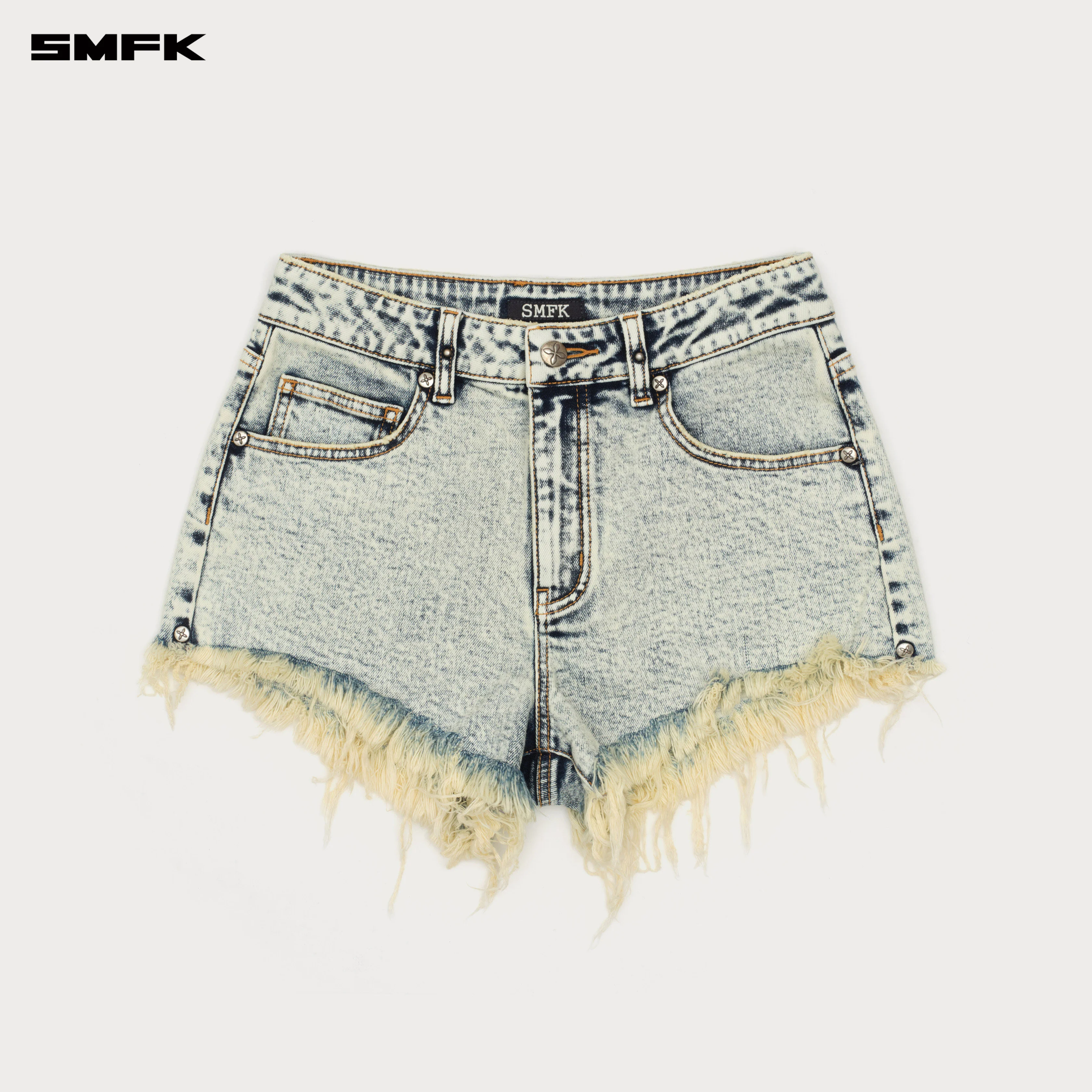 Compass Wild Road Denim Shorts (Elastic) White Snowflake - Image 6