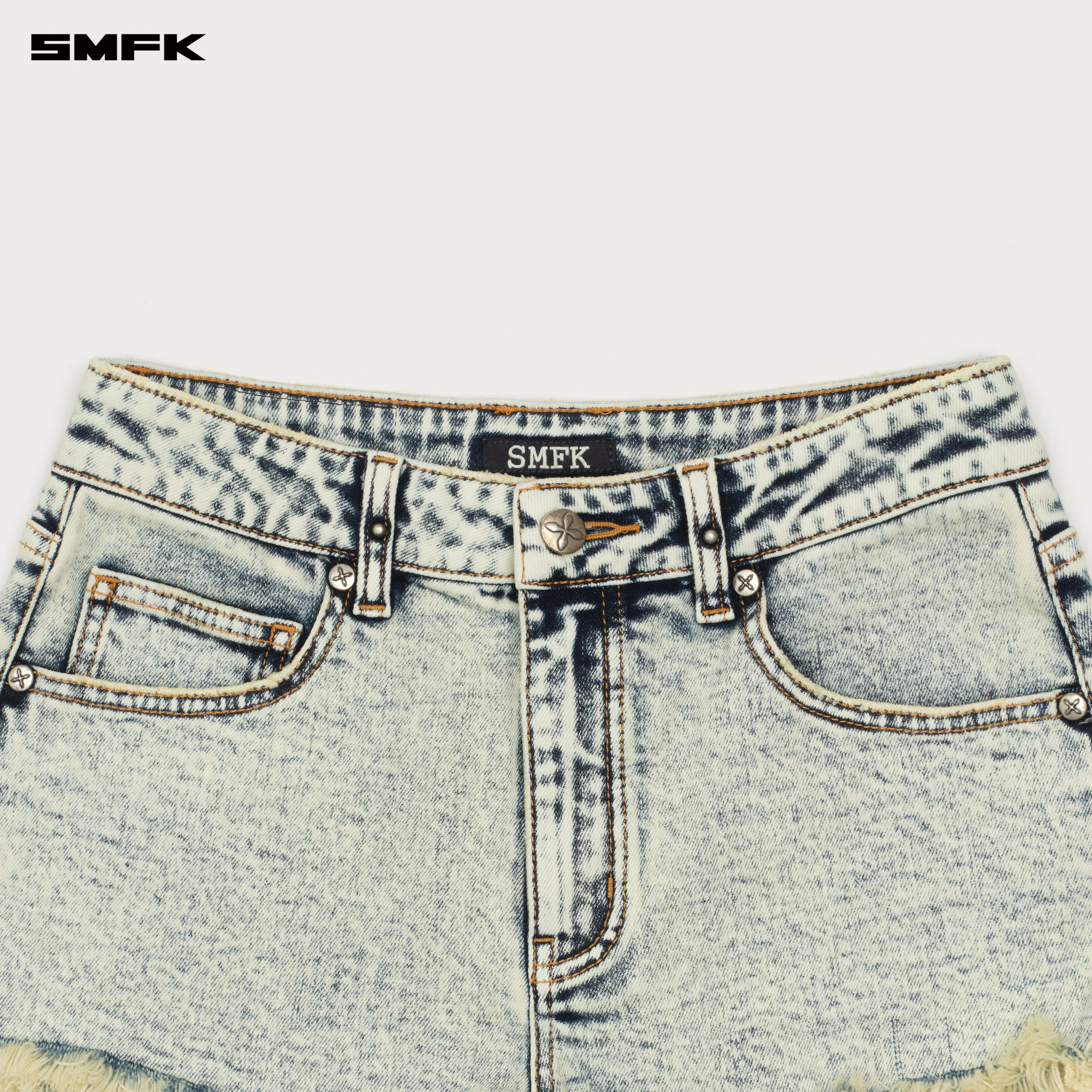 Compass Wild Road Denim Shorts (Elastic) White Snowflake - Image 8