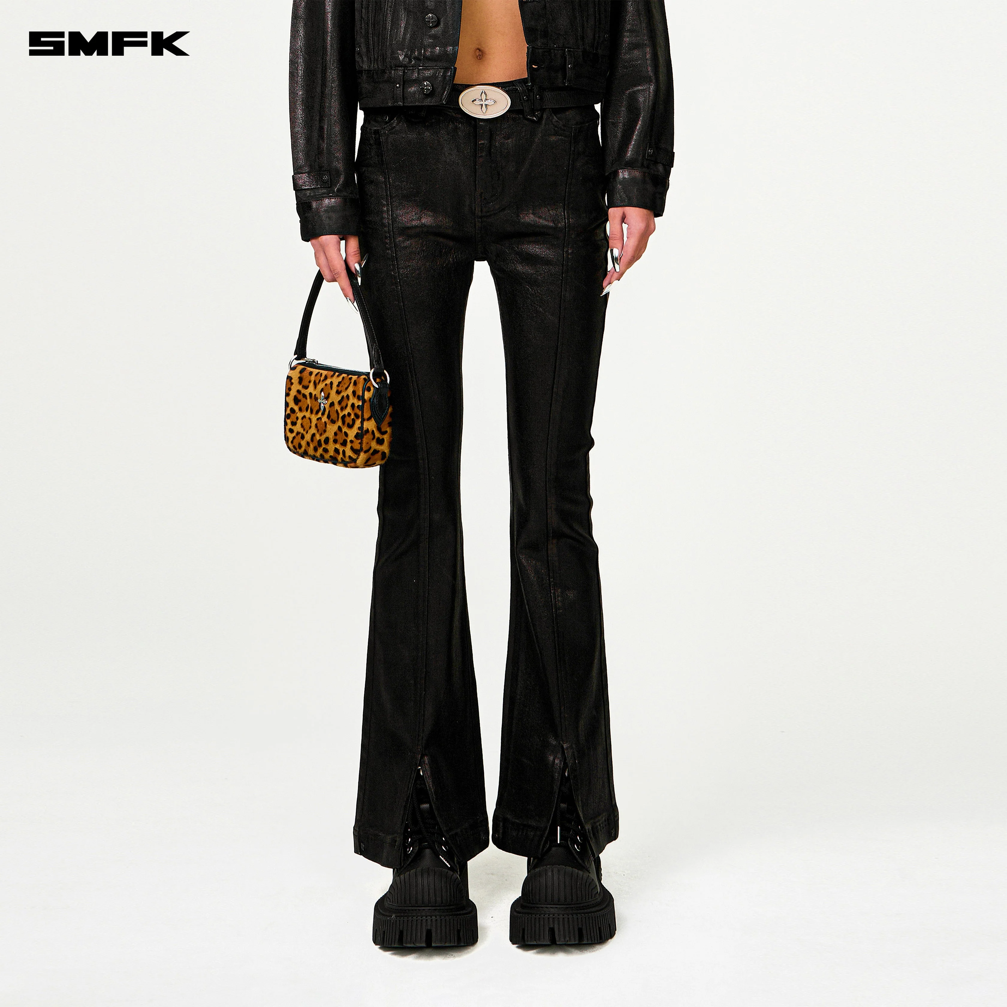 Compass Wild Waxed Denim Flared Jeans - Image 4