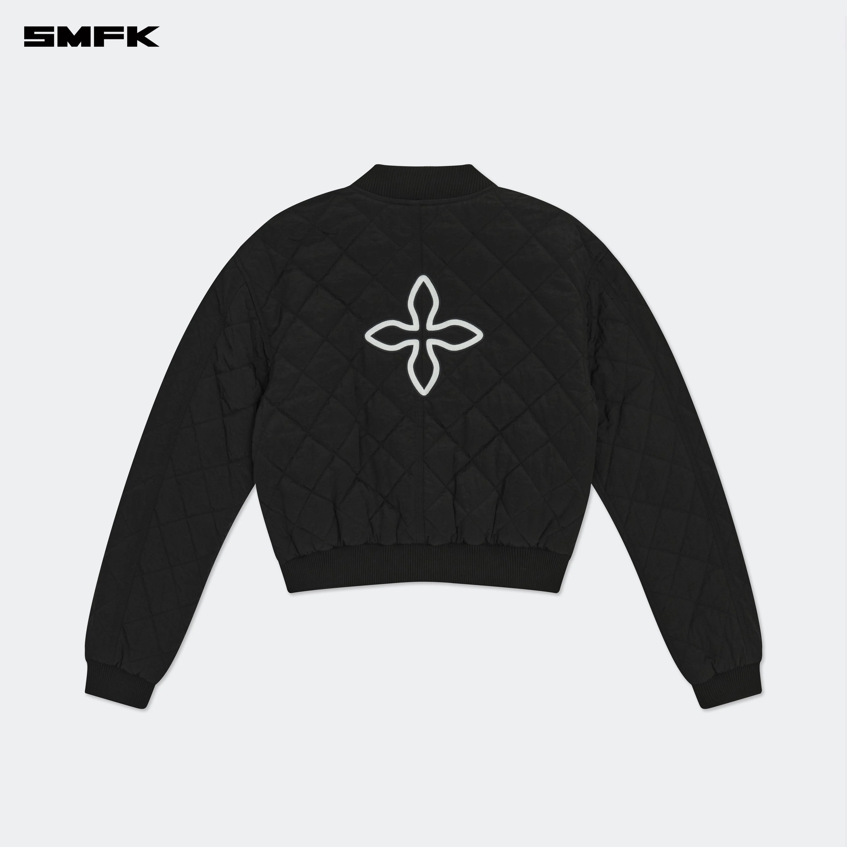 Compass Winter Badge Baseball Jacket In Black - Image 6