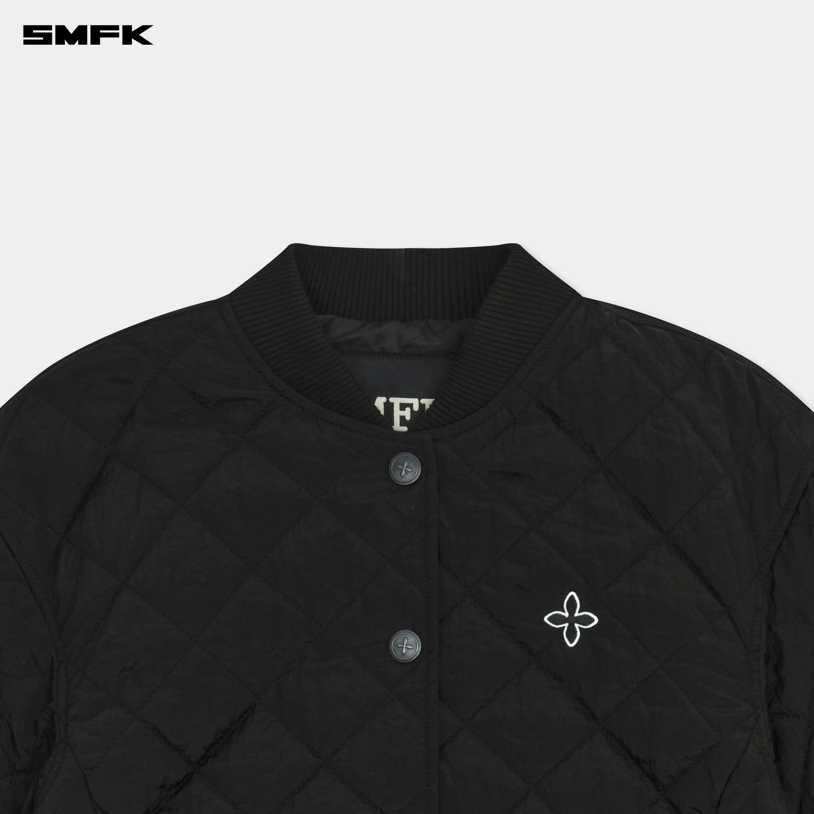 Compass Winter Badge Baseball Jacket In Black - Image 7
