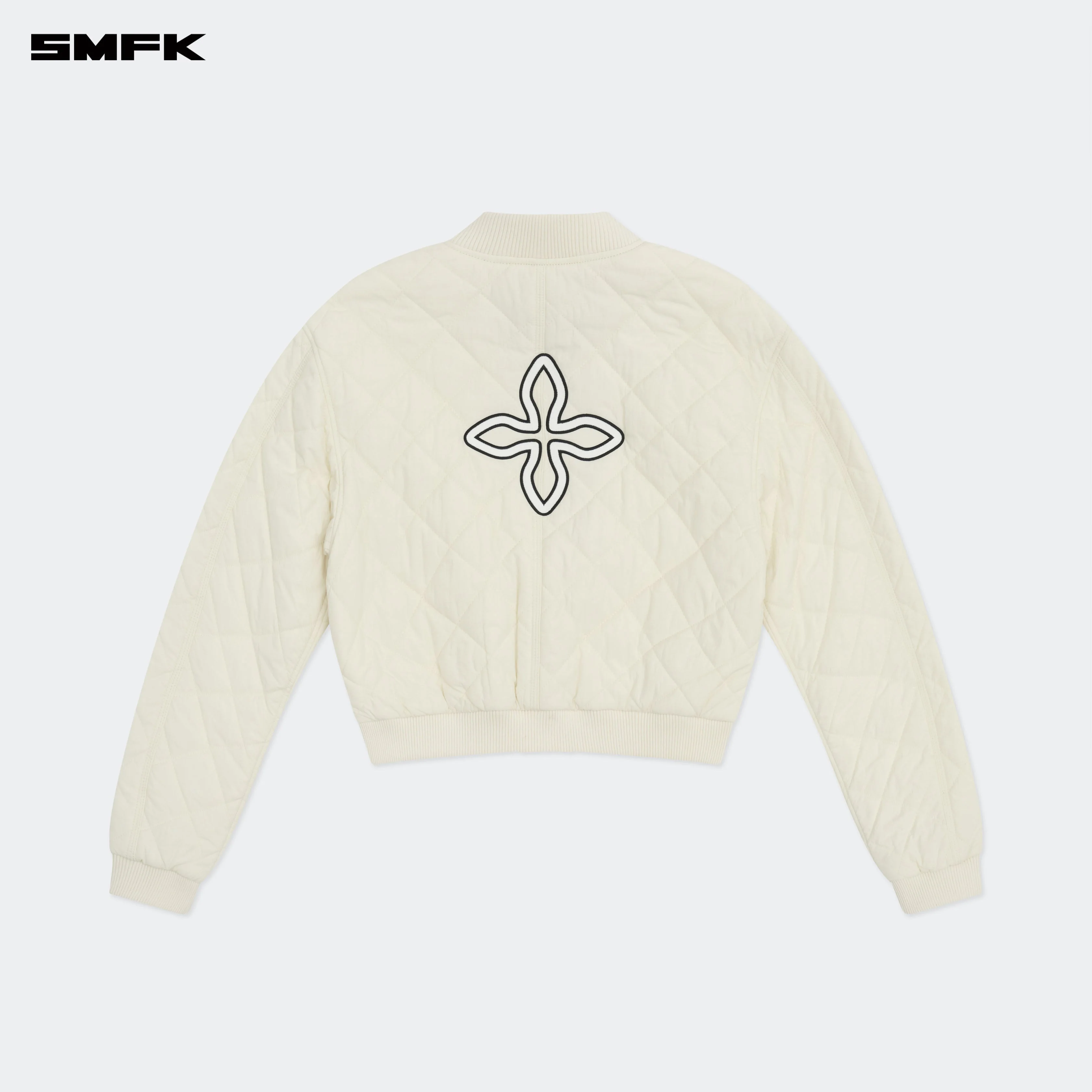 Compass Winter Badge Baseball Jacket In Cream - Image 6