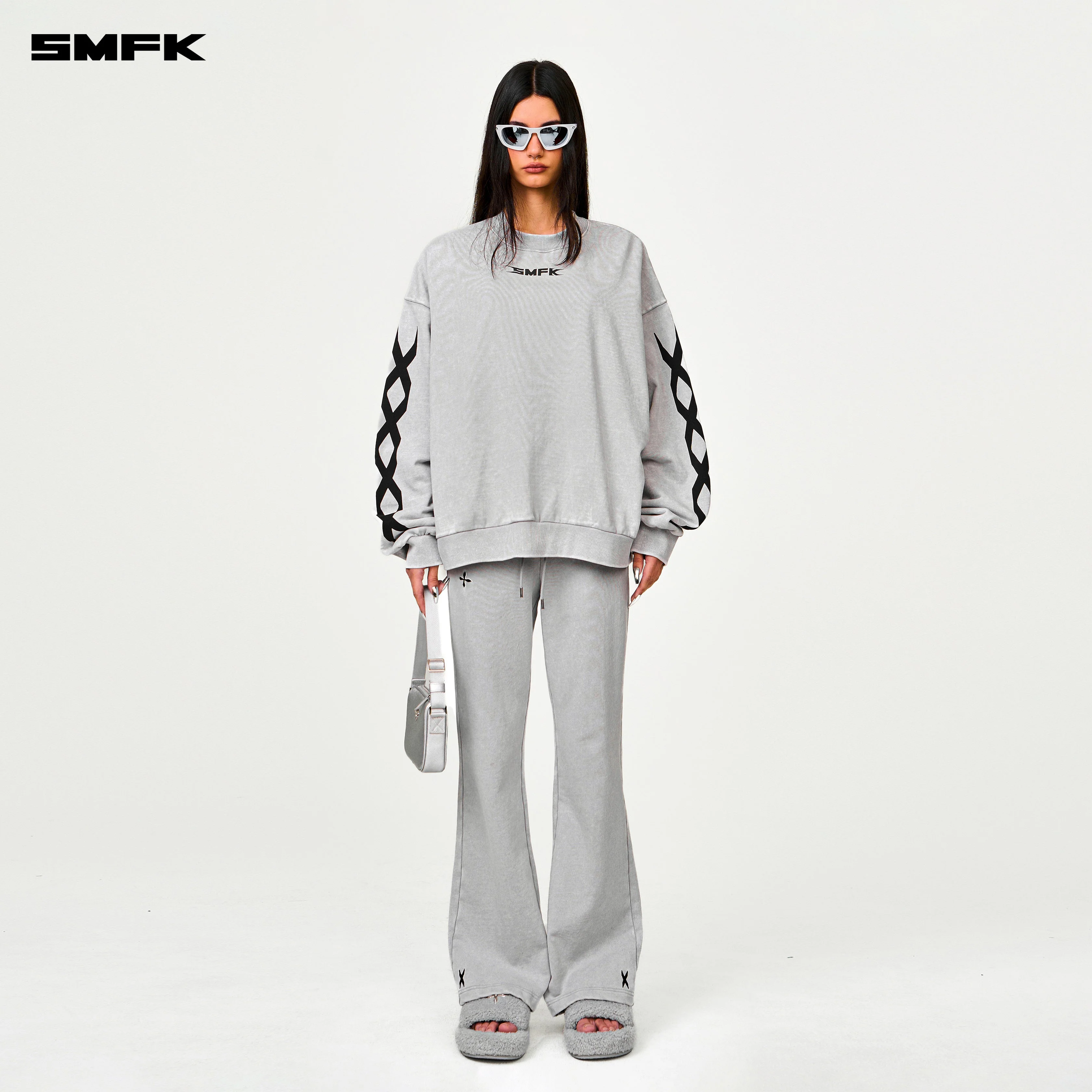 FUTURE DNA Chain Racing Oversize Hoodie Gray - Image 2