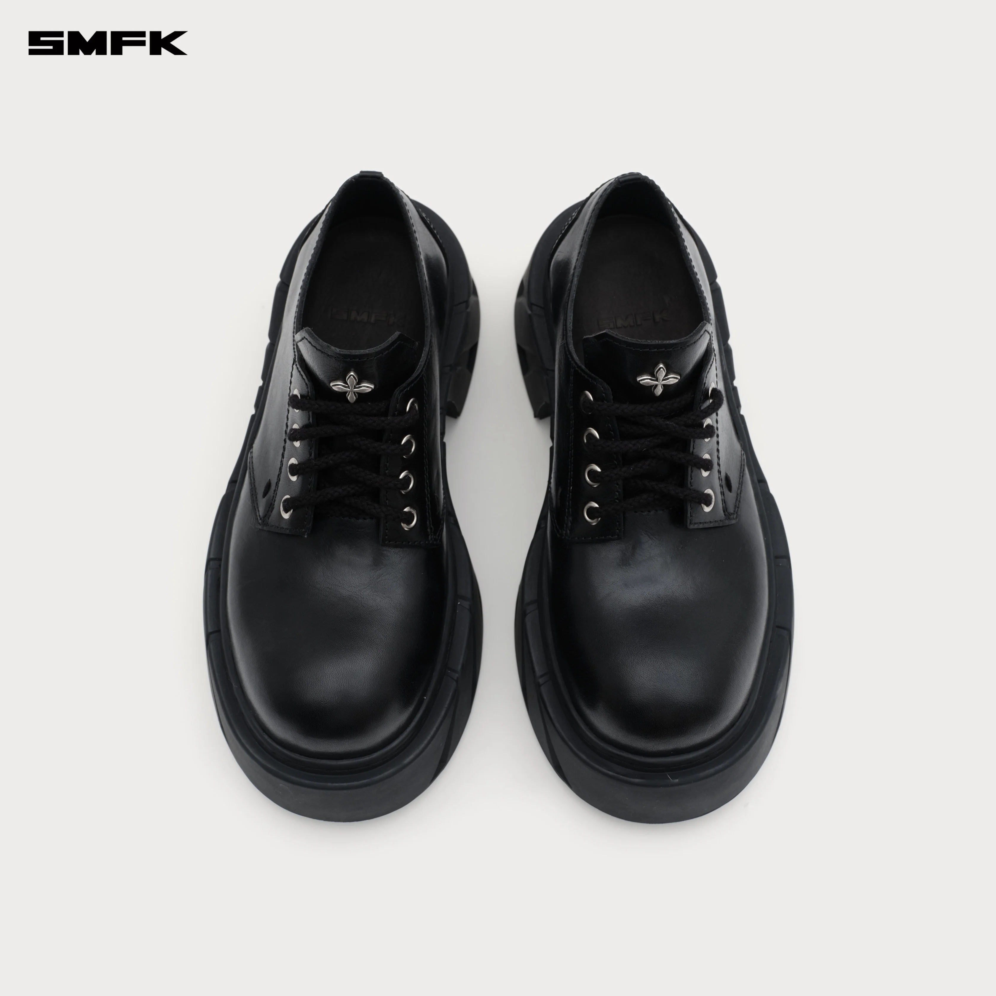 Future Mirage High Heeled Leather Derbies Wild Black - Image 4