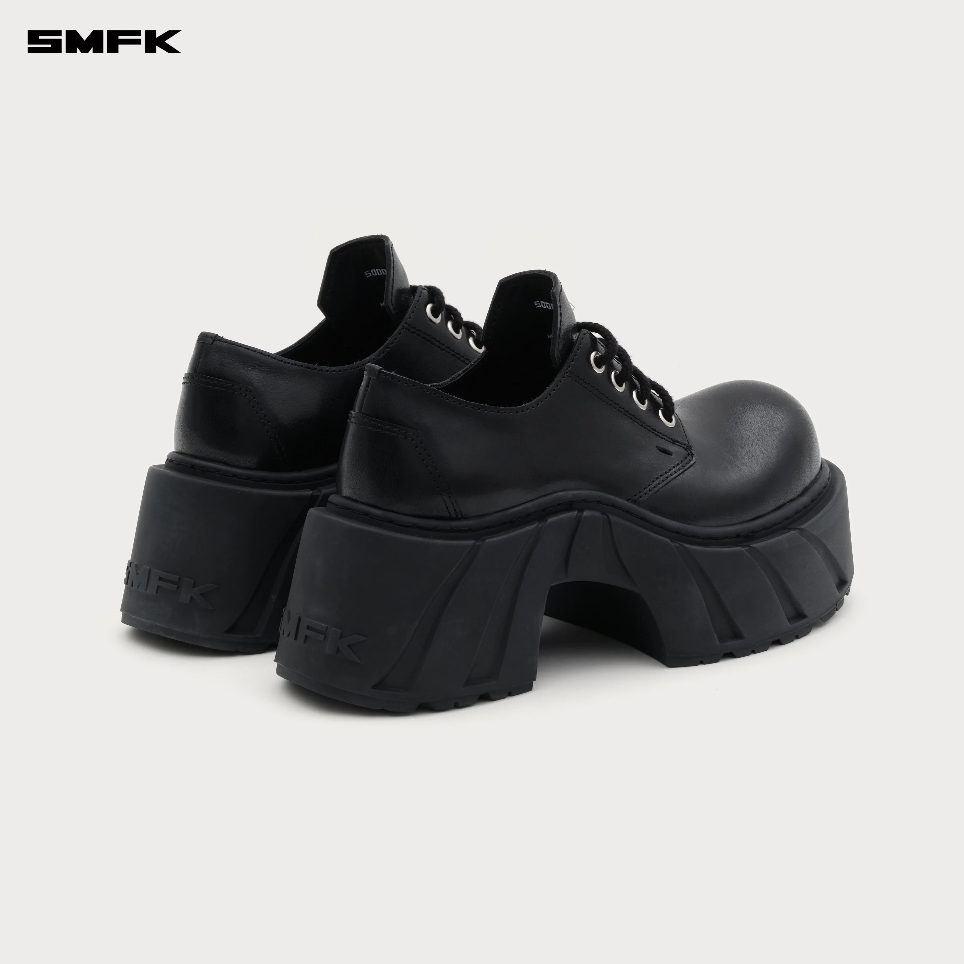 Future Mirage High Heeled Leather Derbies Wild Black - Image 6