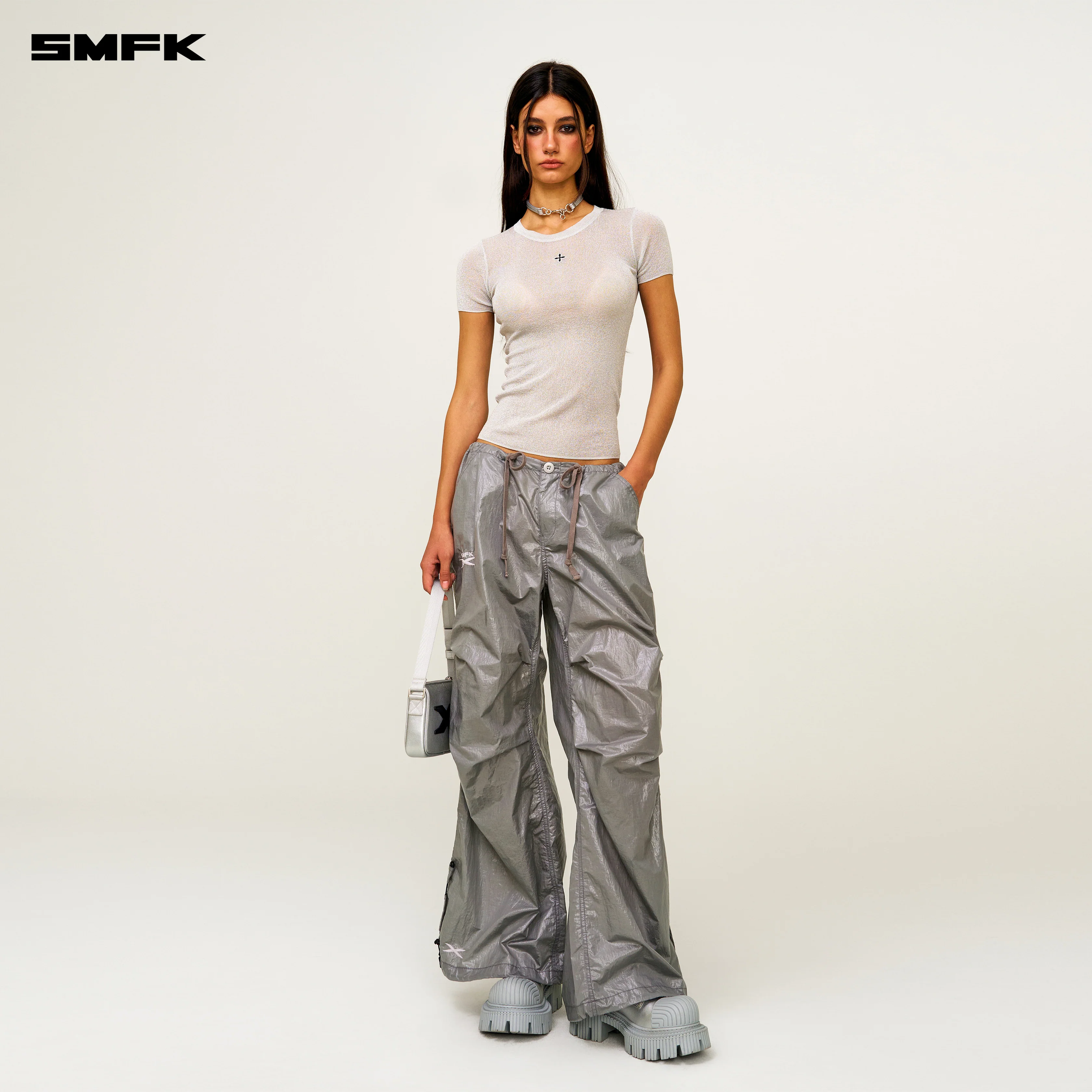 FUTURE Mirage Interstellar Tech Wide Leg Pants Gray - Image 4