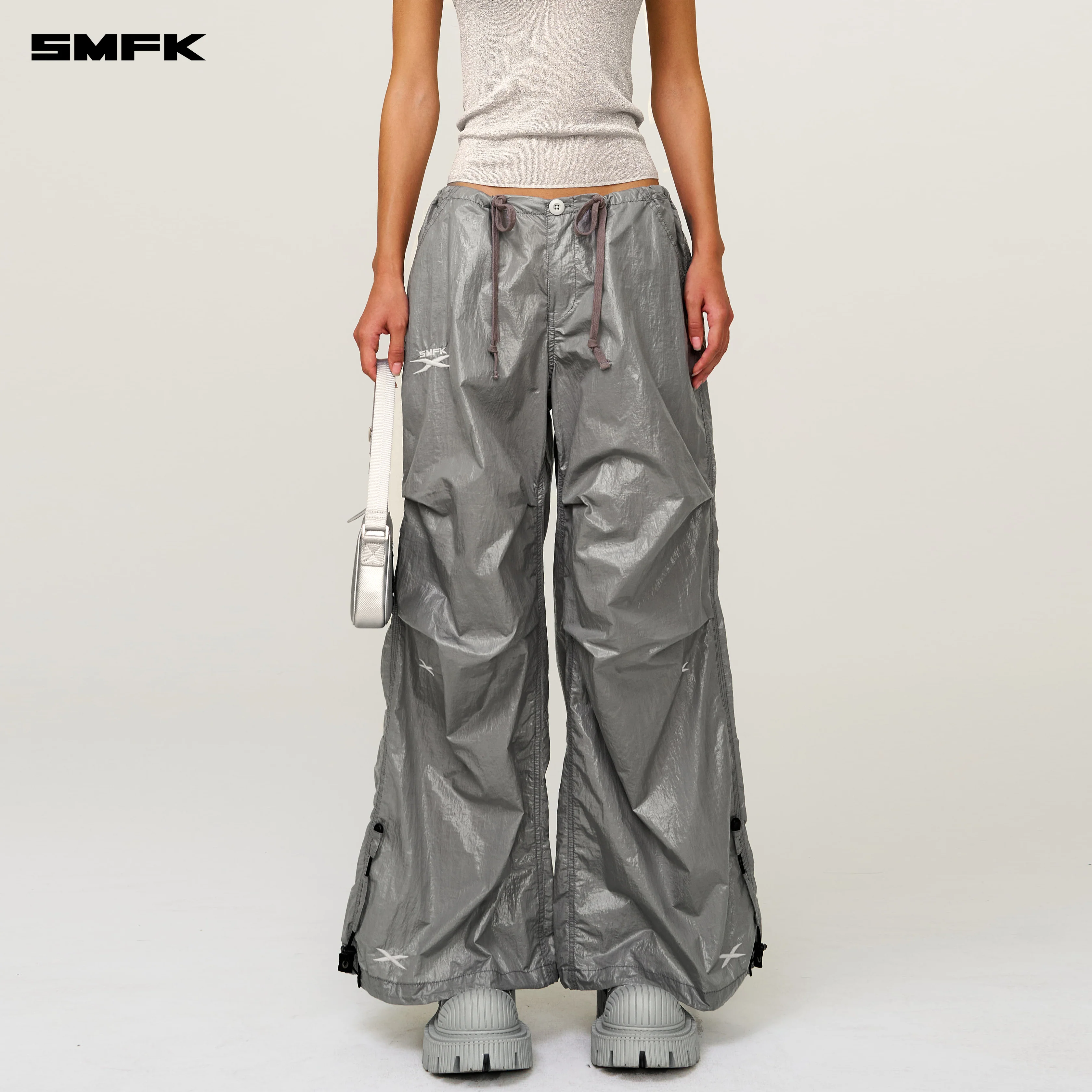FUTURE Mirage Interstellar Tech Wide Leg Pants Gray - Image 5