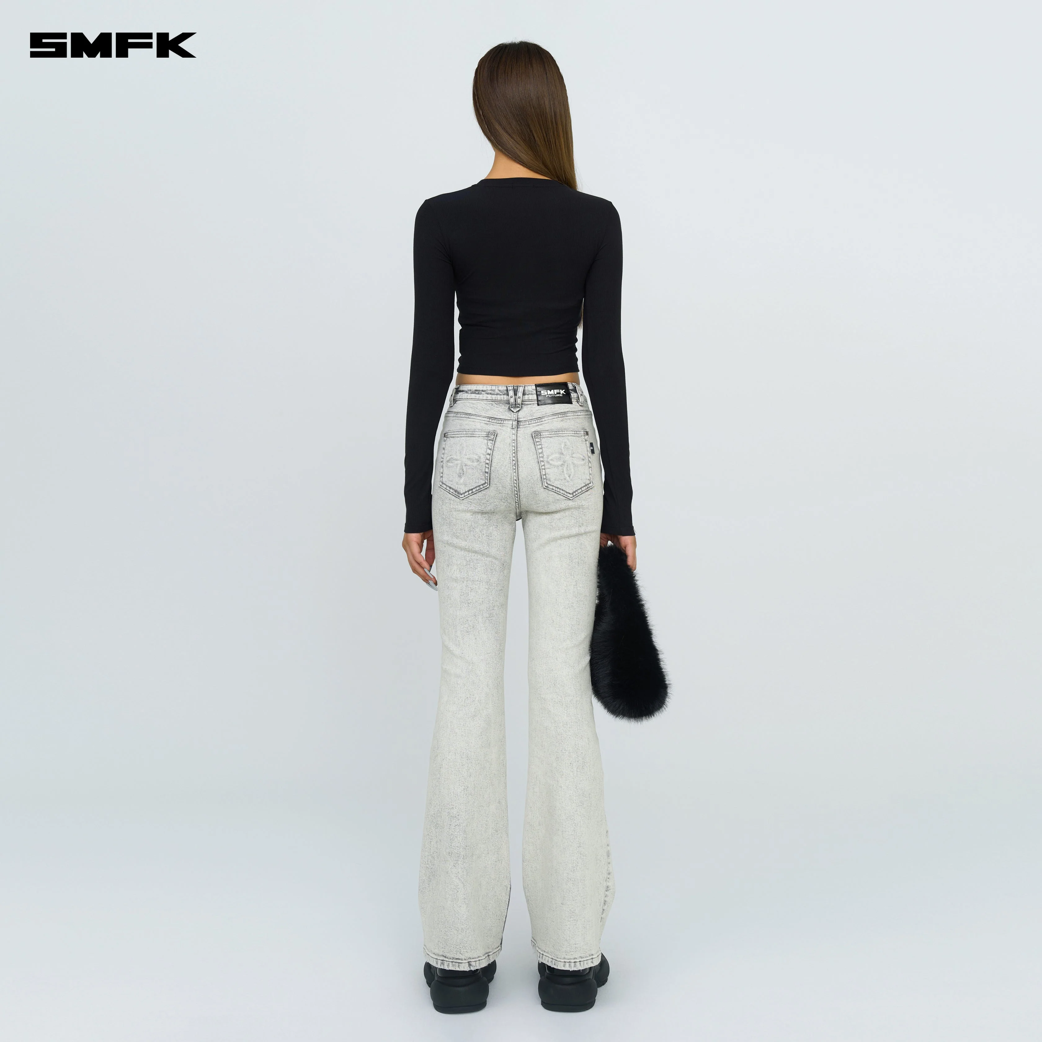 FUTURE Mirage Gray Nebula Stretch-flared Jeans - Image 3