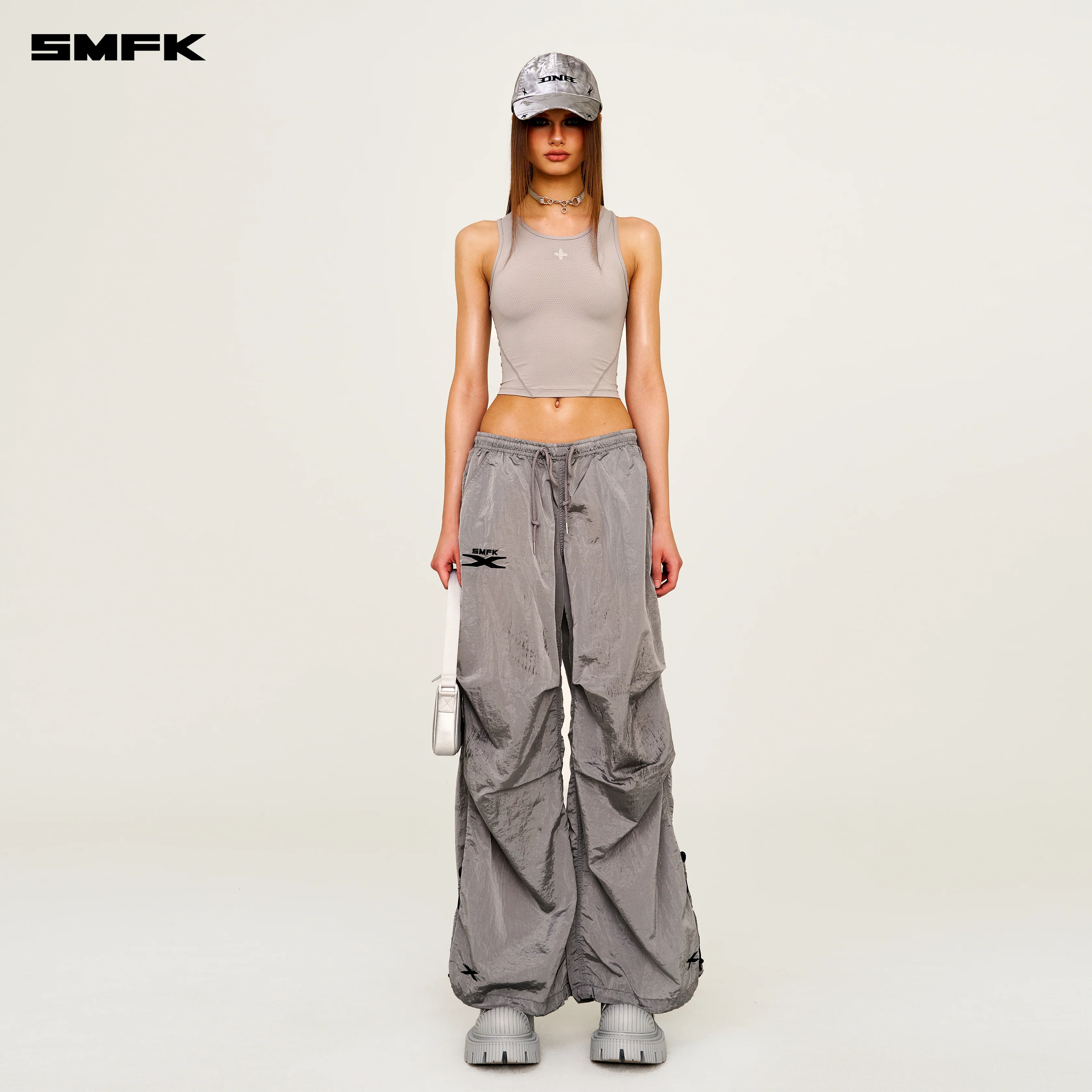 FUTURE Mirage Star Phantom Wide-Leg Sweatpants Gray