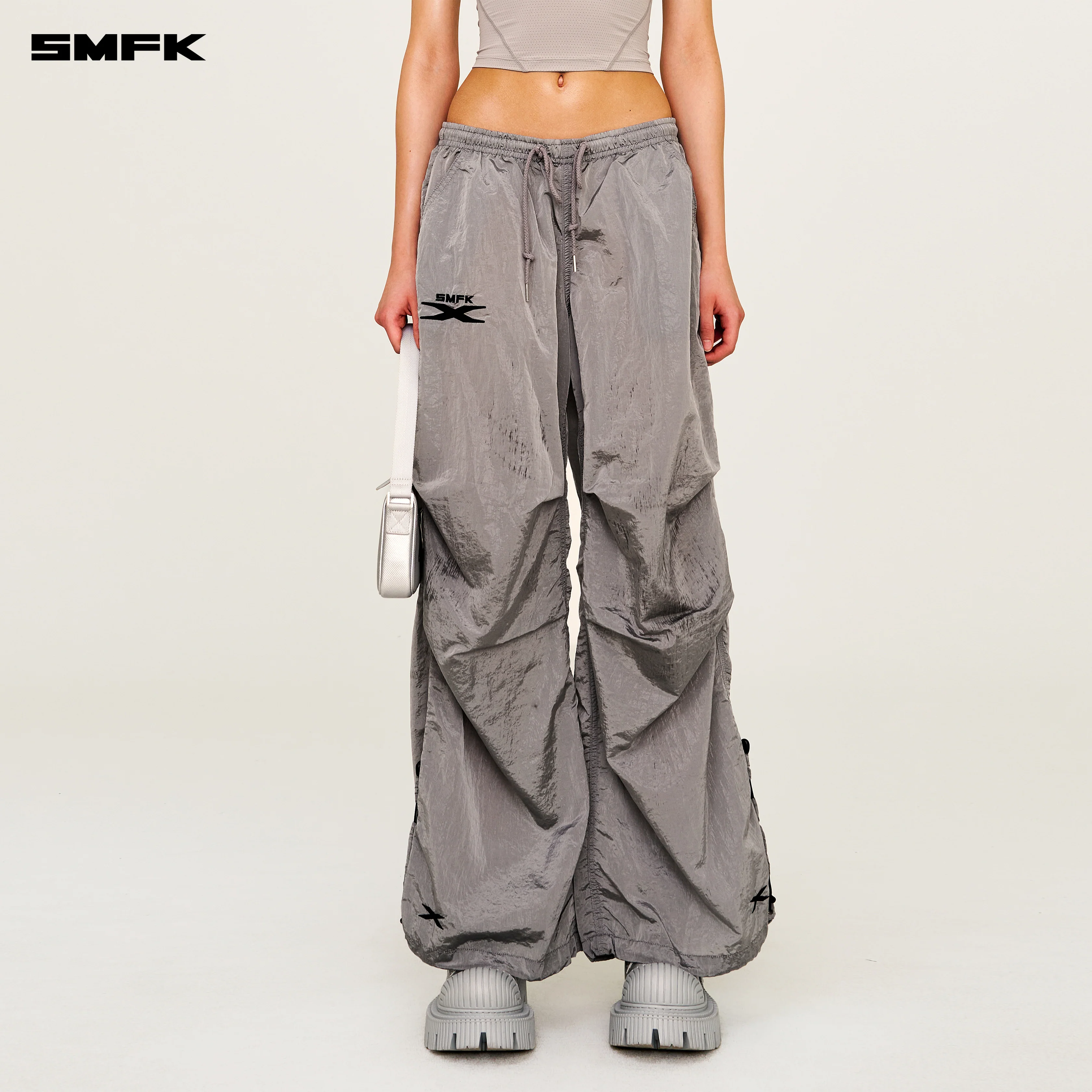 FUTURE Mirage Star Phantom Wide-Leg Sweatpants Gray - Image 5