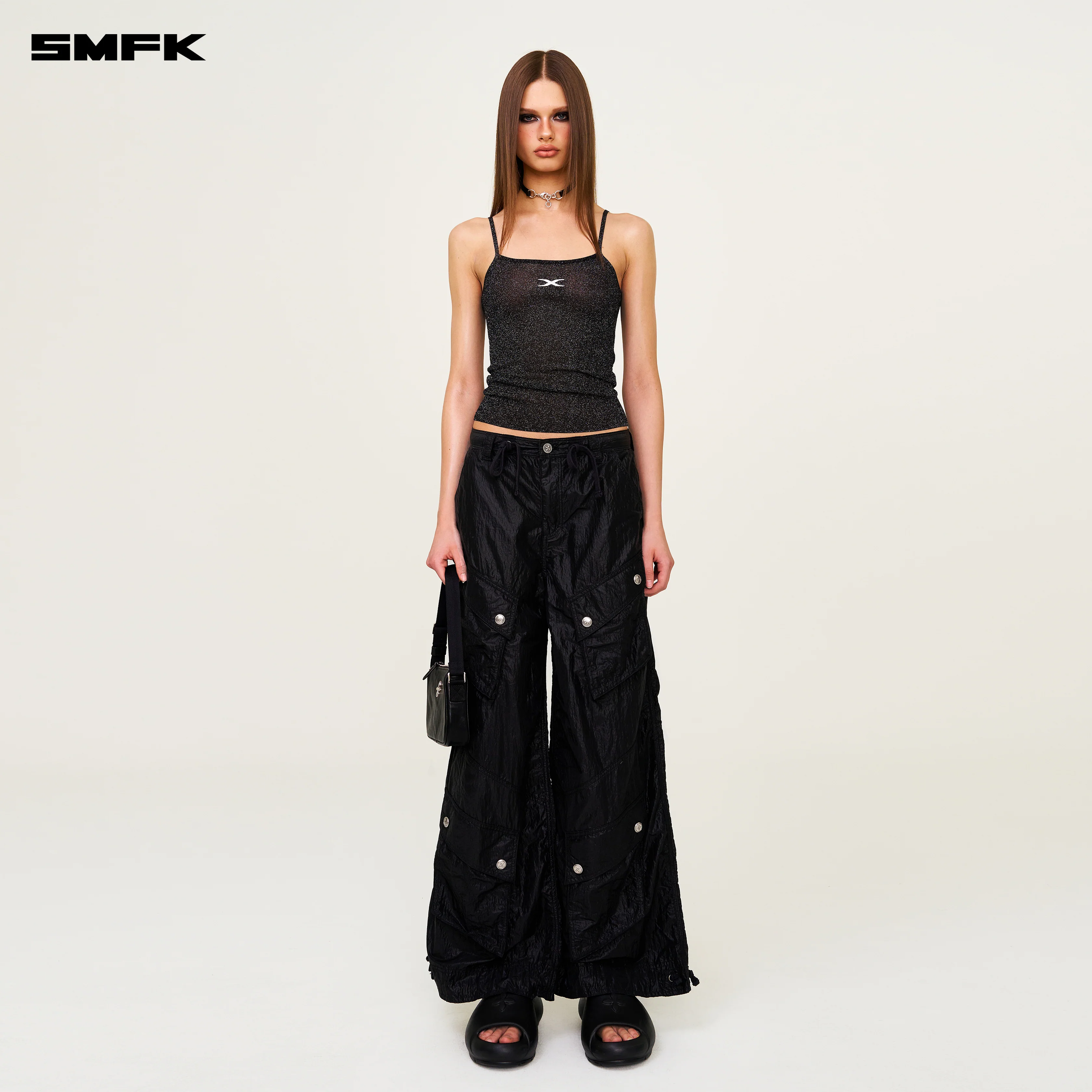 Future Nebula Knitted Strap Top Nebula Black - Image 2