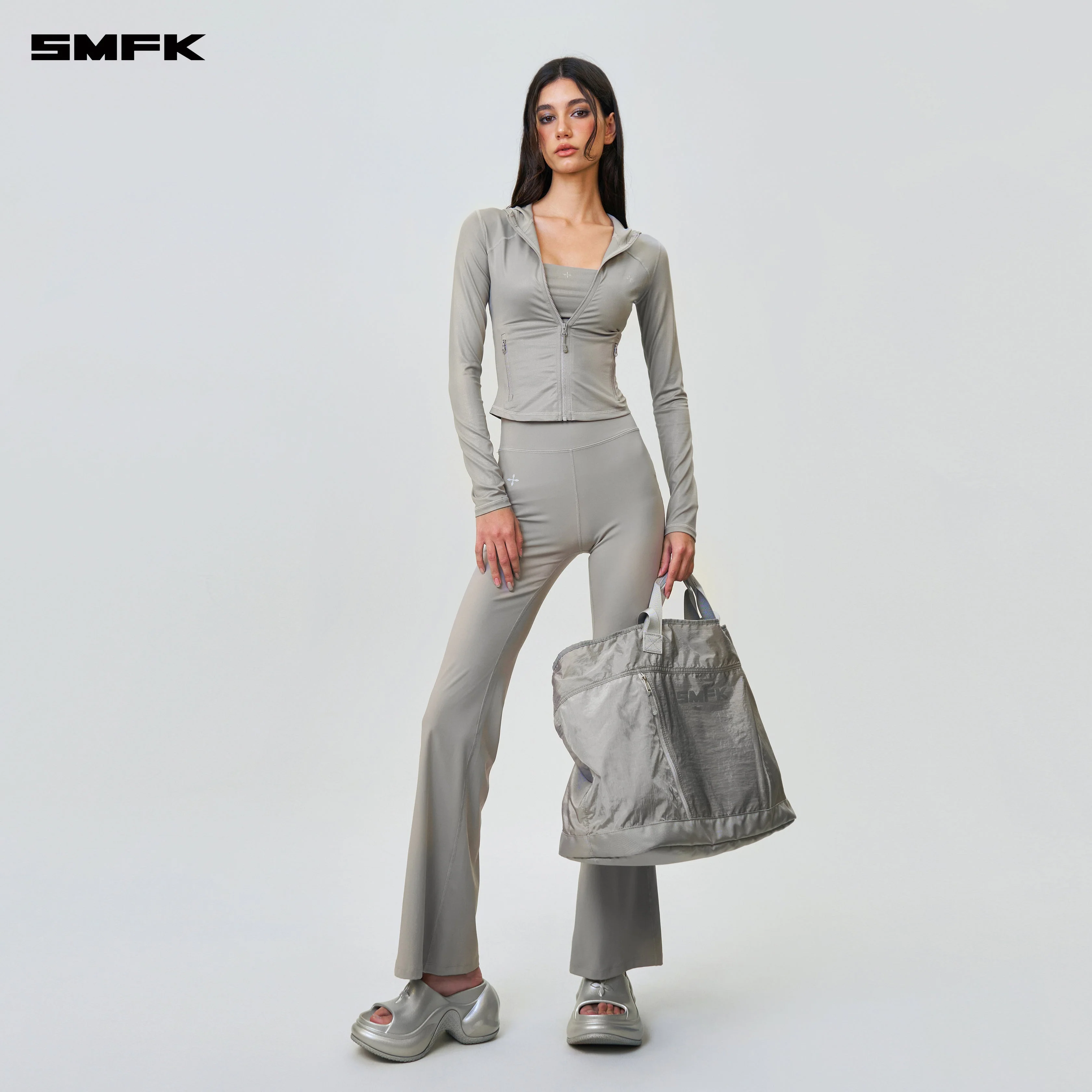 FUTURE Wave Body Shaping Flared Pants Gray - Image 4