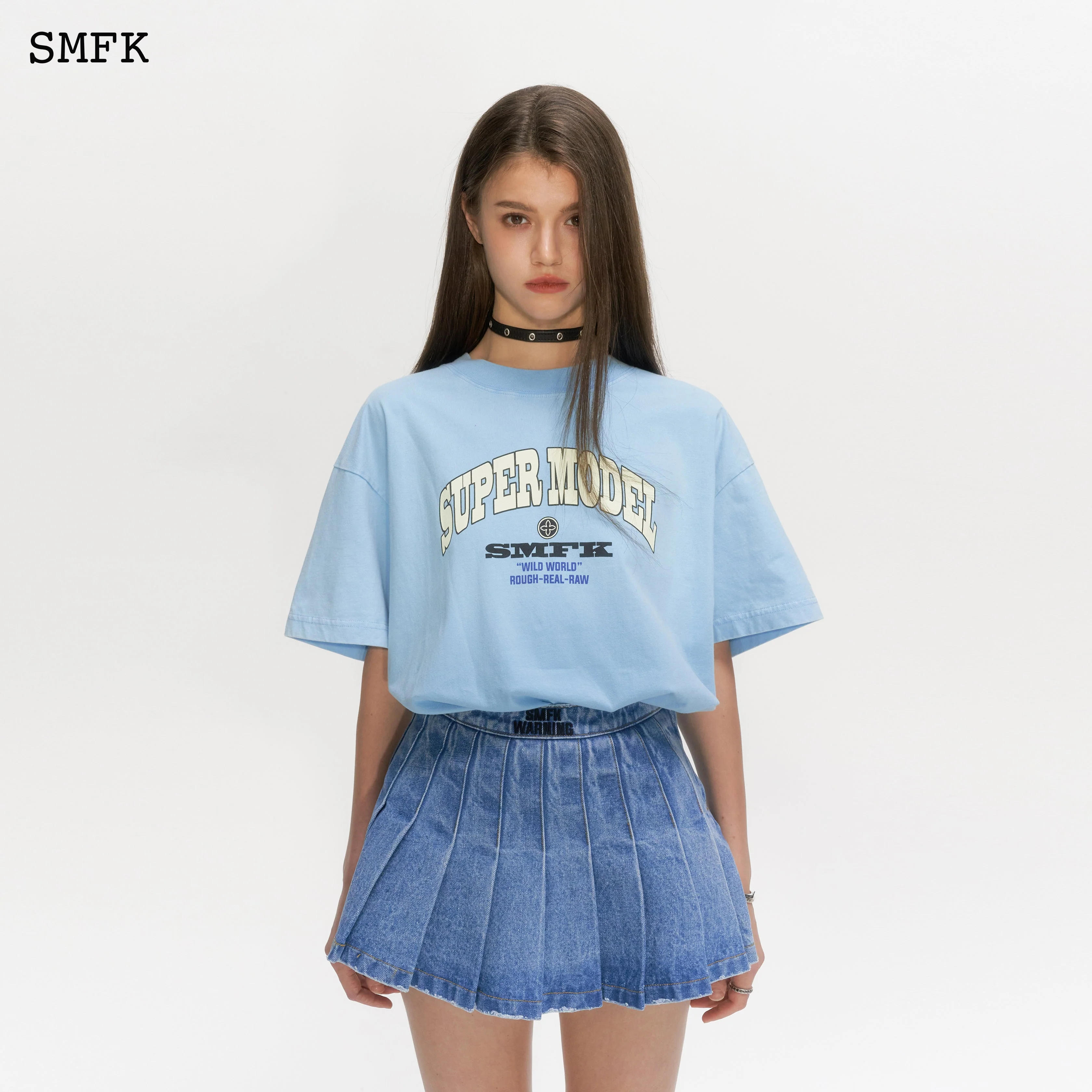 Oversized Super Model Blue T-shirt