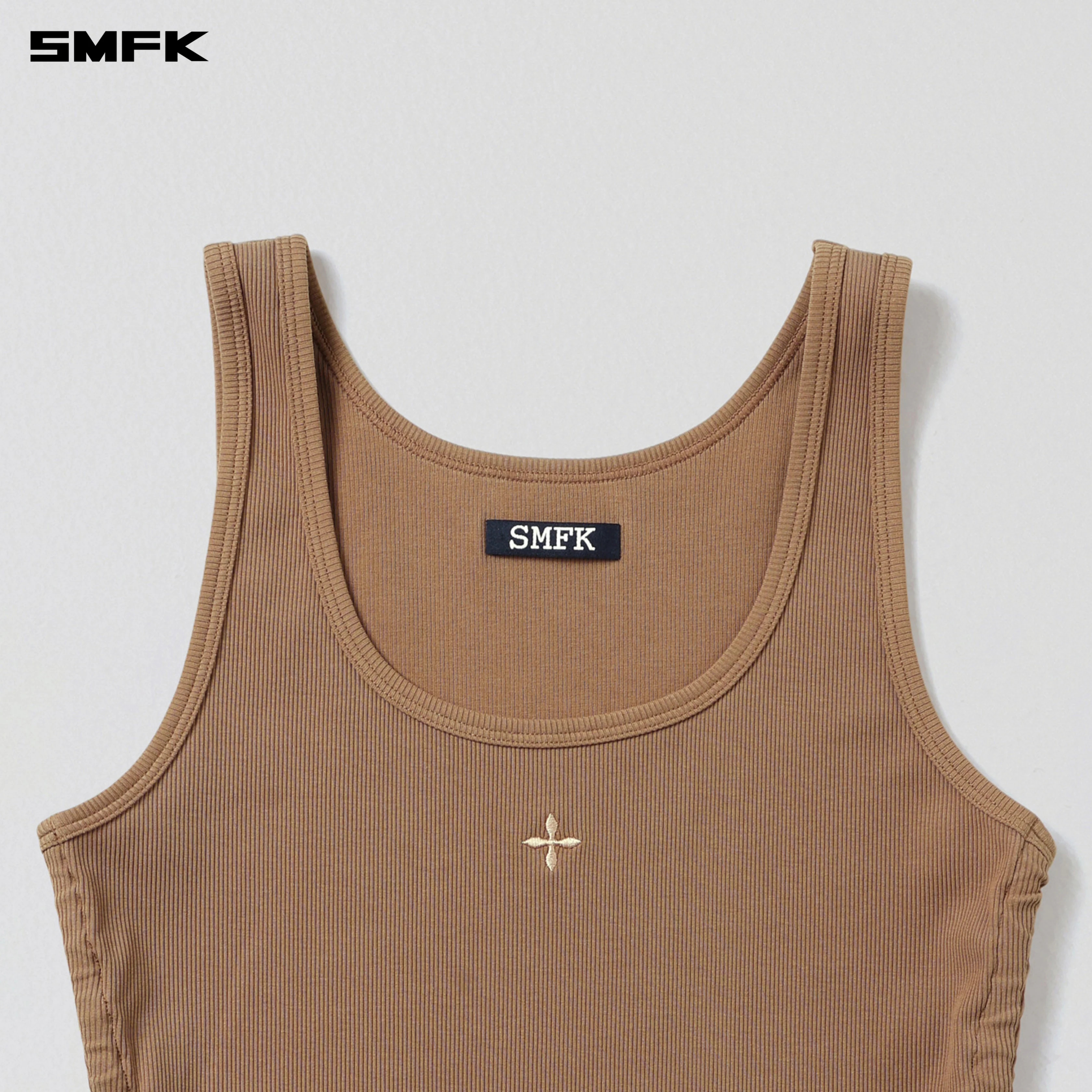 POISE ROPE LONG TANK / COTTON WILD BROWN - Image 7