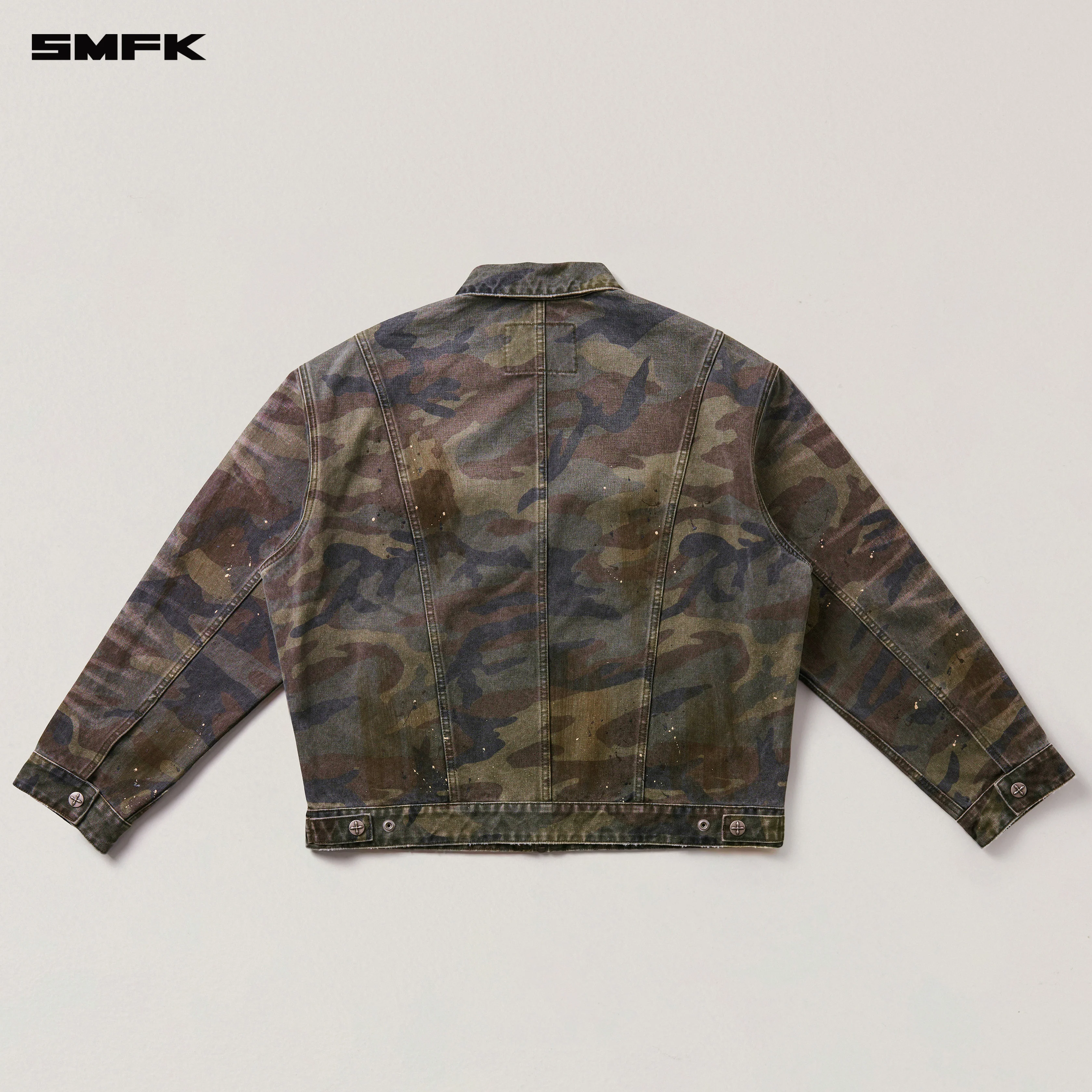 RAGE-WILD ORIGIN CAMO LOOSE CARGO JACKET ARMY GREEN CAMOUFLAGE - Image 6