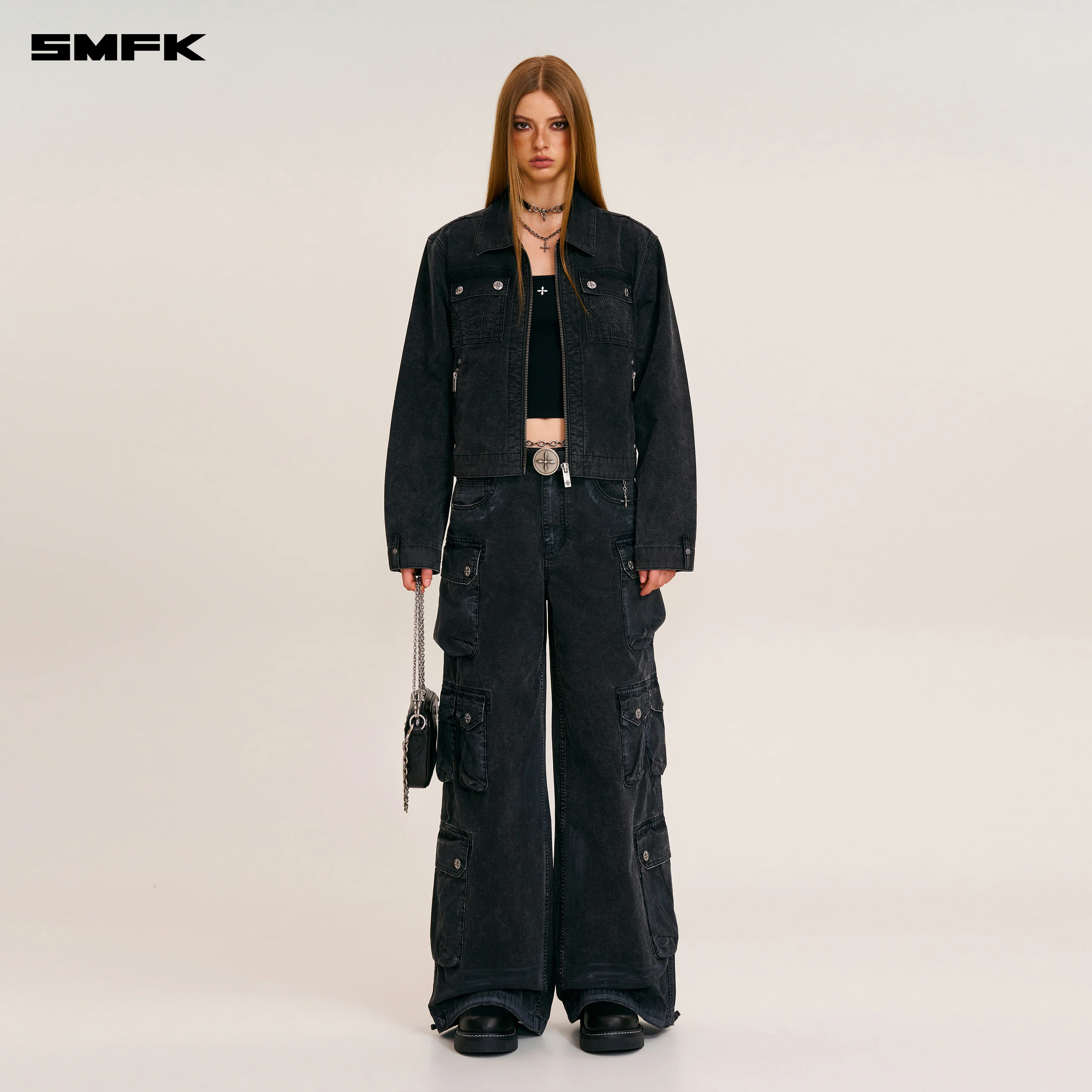RAGE-WILD ORIGIN HANDCRAFT ENGINEER JACKET/GARMENT DYED WILD BLACK - Image 2