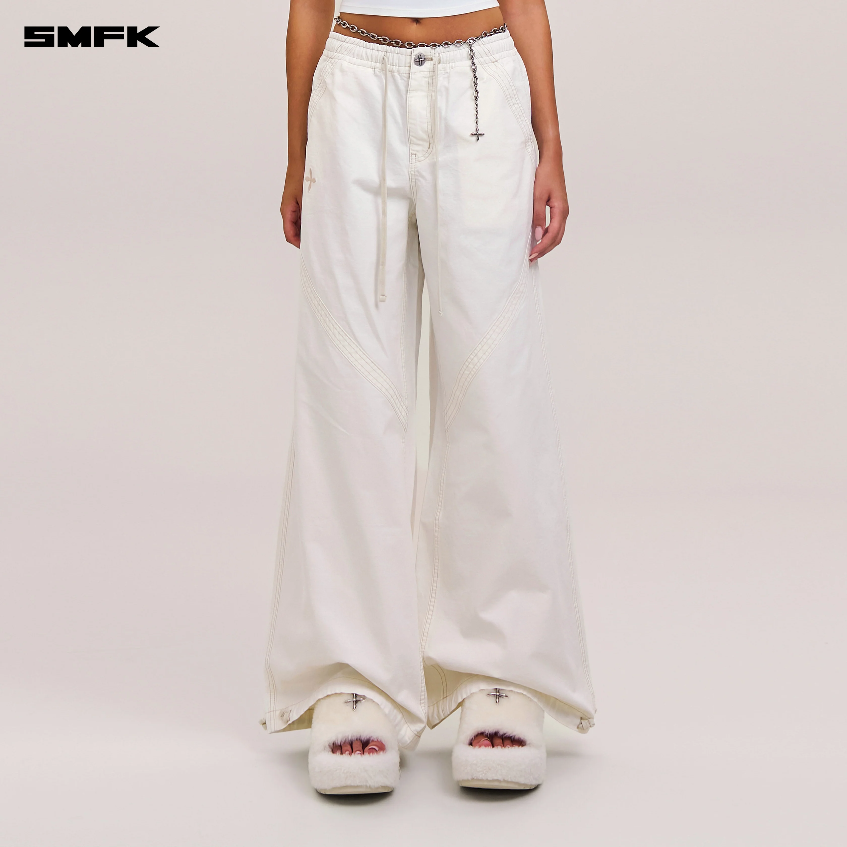 RAGE WILD ORIGIN HANDCRAFT SPORTS CARGO PANTS/GARMENT DYED SNOW MOUNTAIN WHITE - Image 2