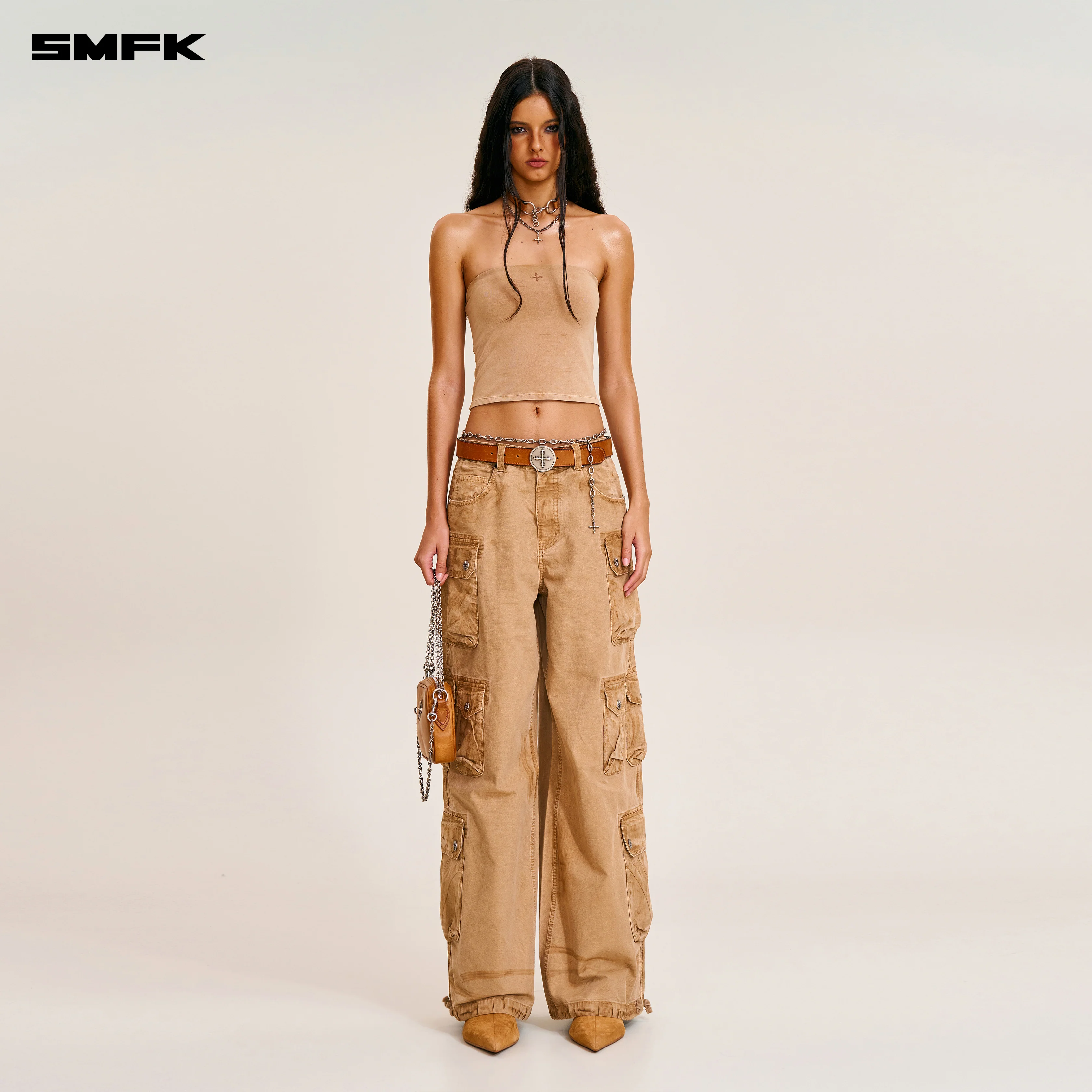 RAGE-WILD ORIGIN HANDCRAFT TOWER CARGO PANTS/GARMENT DYED SAND
