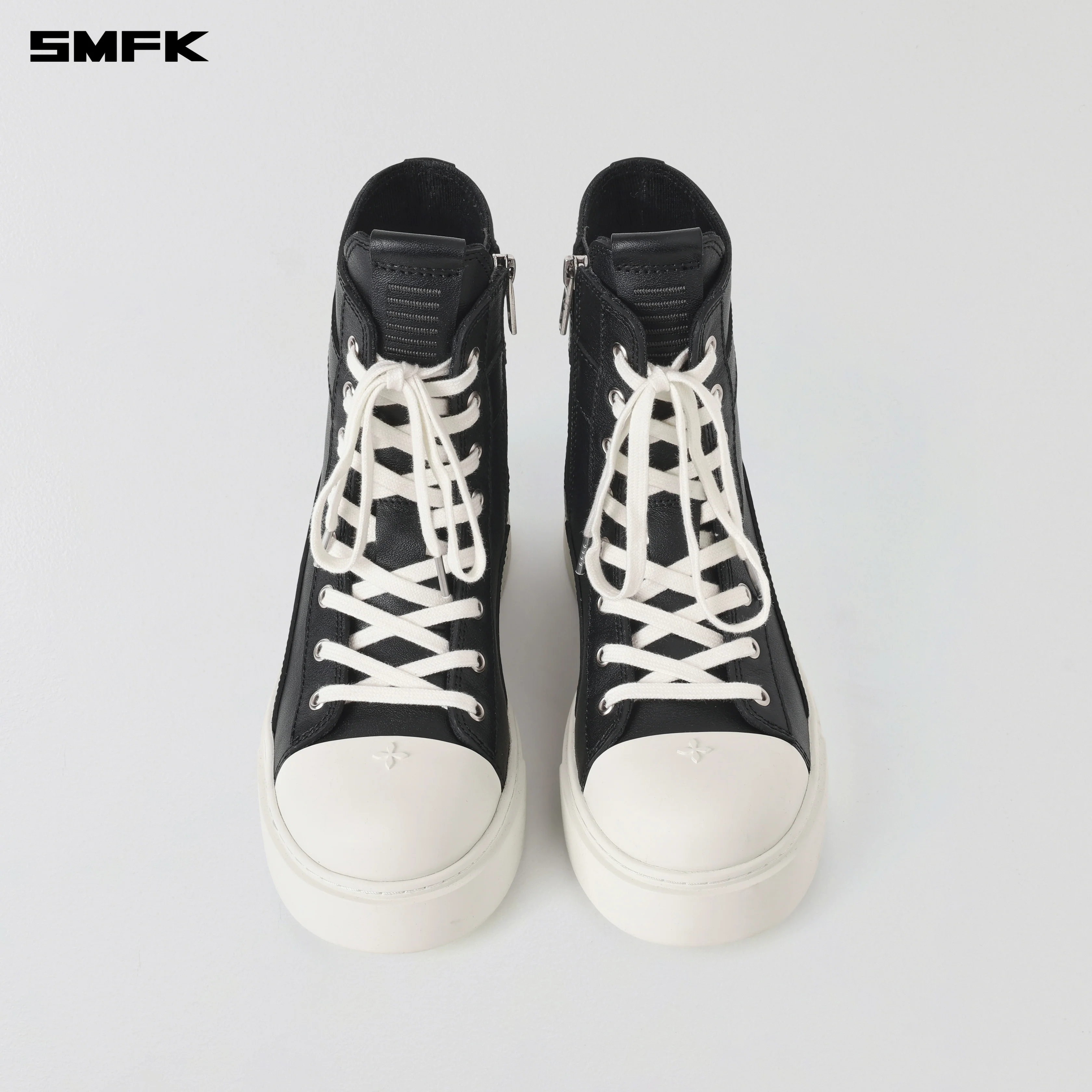 ROVE MID LEATHER SNEAKER/COW LEATHER BLACK WHITE - Image 4