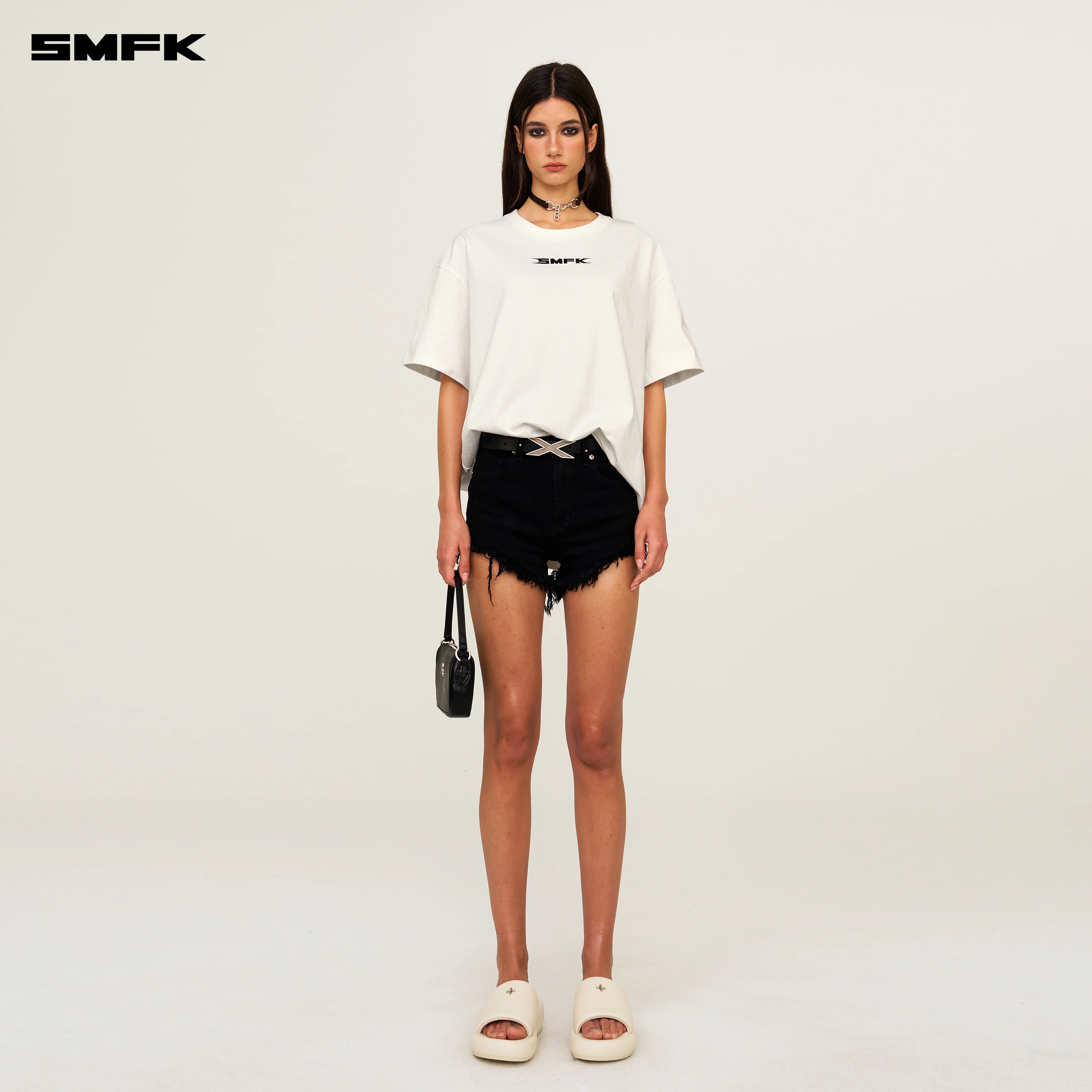 SMFK Beverly Hills Club Oversized Tee Snowy Mountain White - Image 2