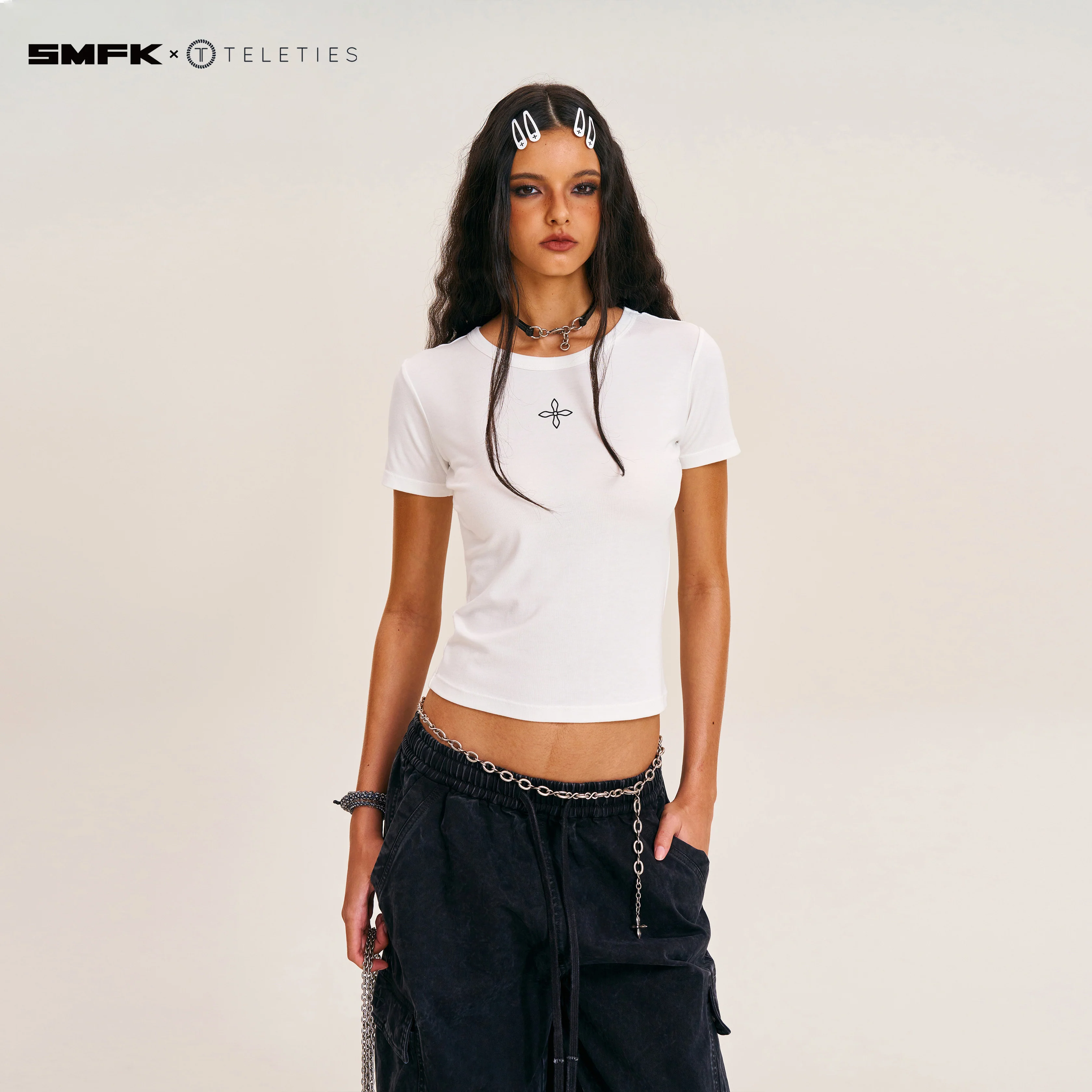 SMFK X TELETIES Snap Clips White - Image 4