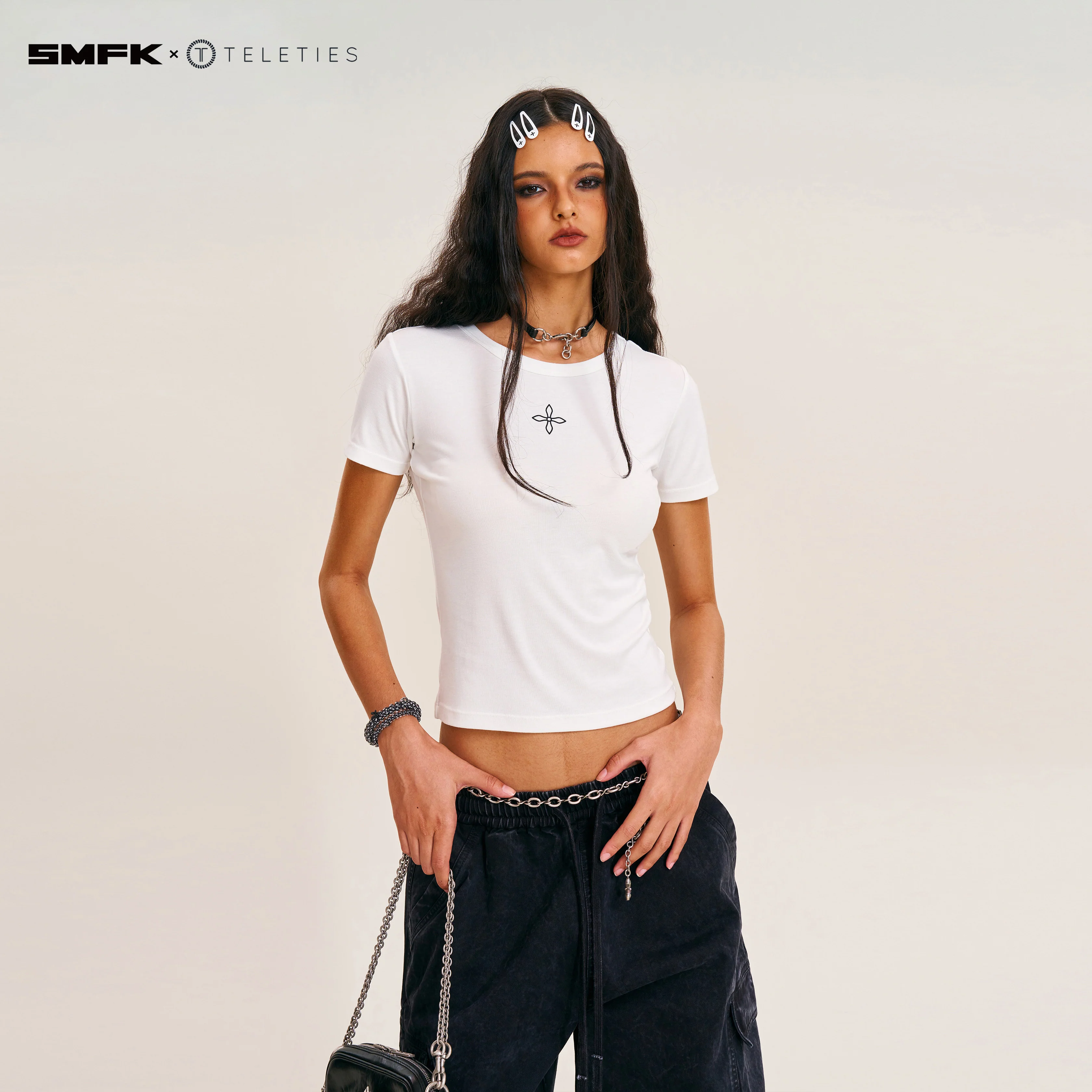 SMFK X TELETIES Snap Clips White - Image 5