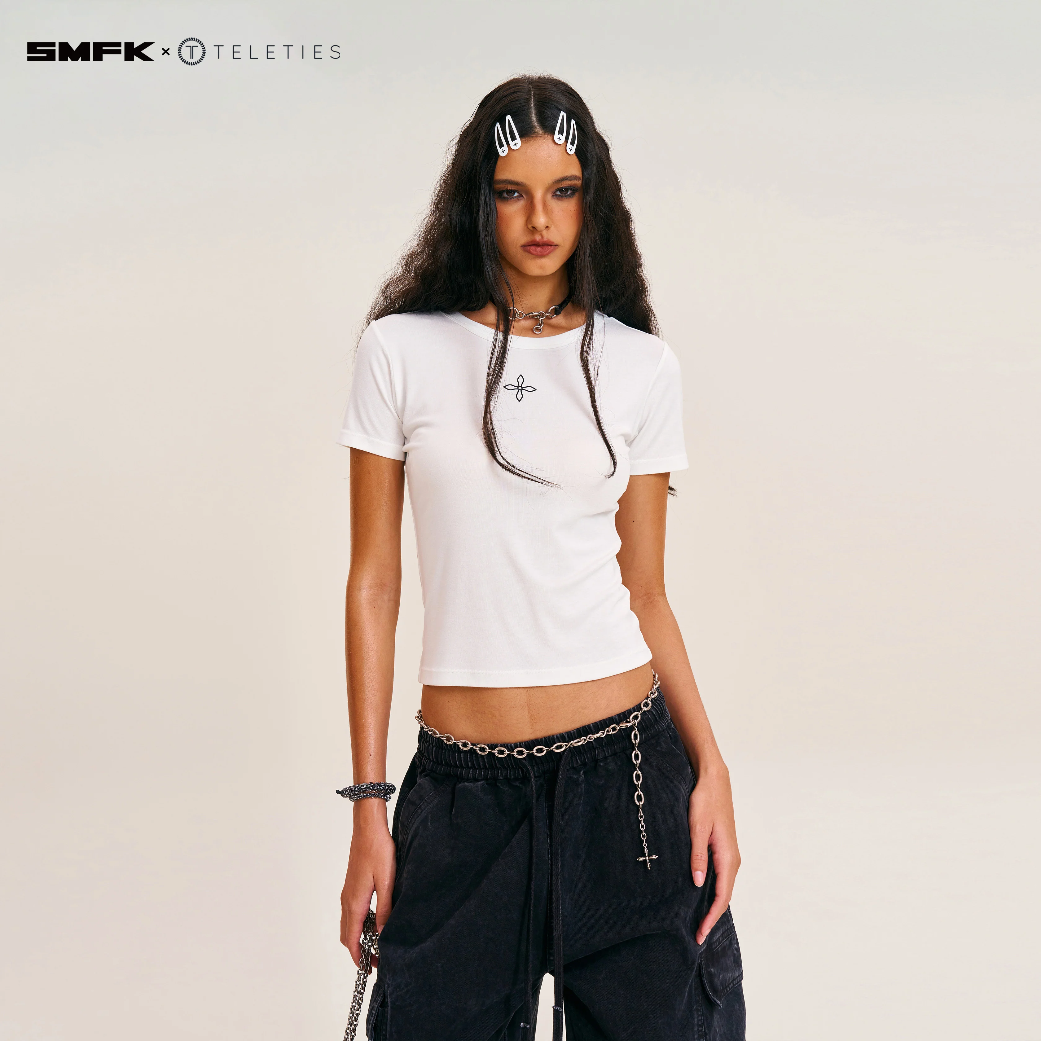 SMFK X TELETIES Snap Clips White - Image 6