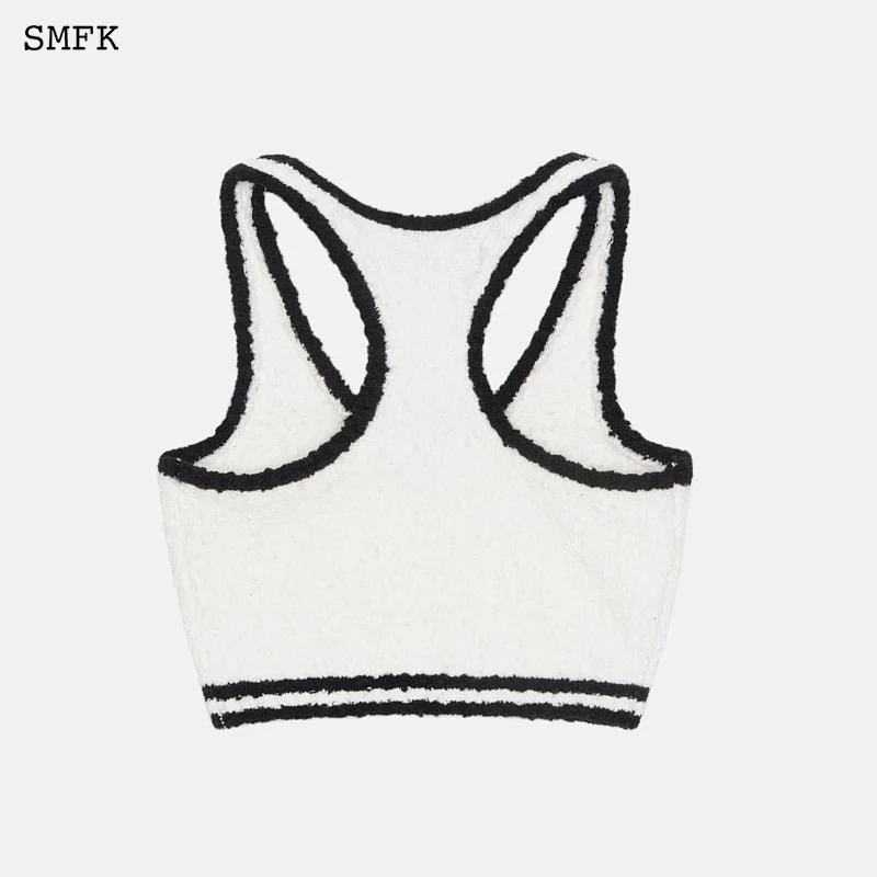 Vintage Campus Knit Vest White - Image 5