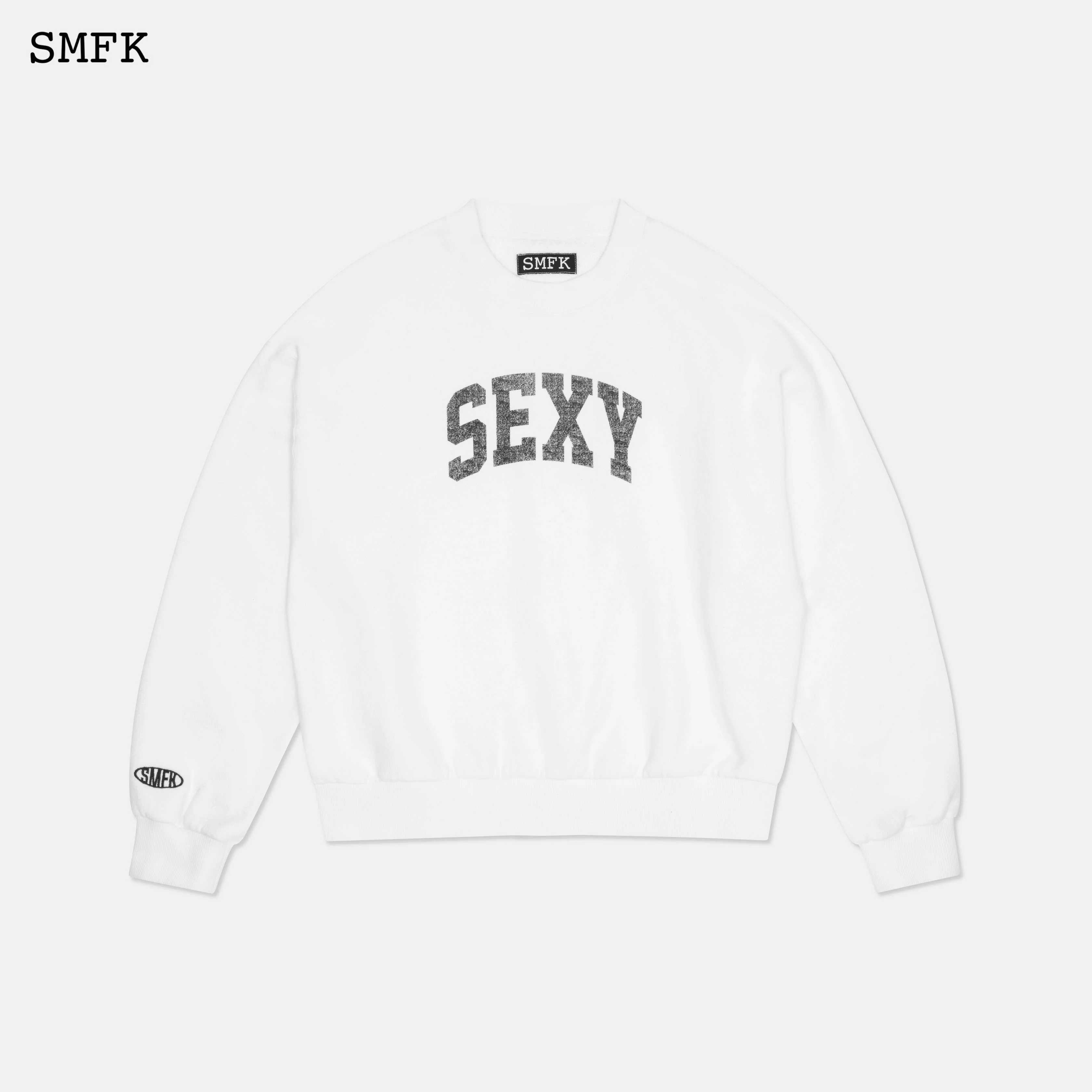 Vintage Campus White Loose Hoodie - Image 4