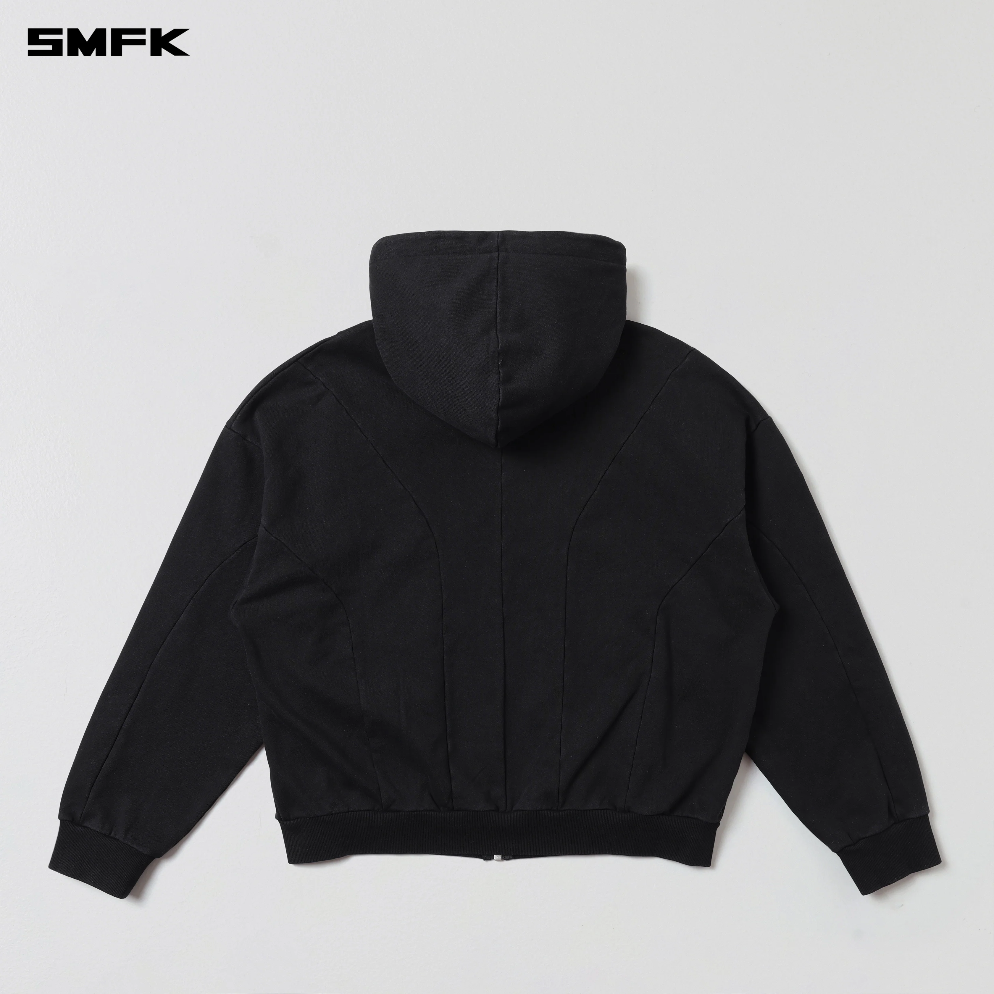 VINTAGE MUSE LOOSE ZIPPER SPORTS HOODIE/COTTON VANISH BLACK - Image 6