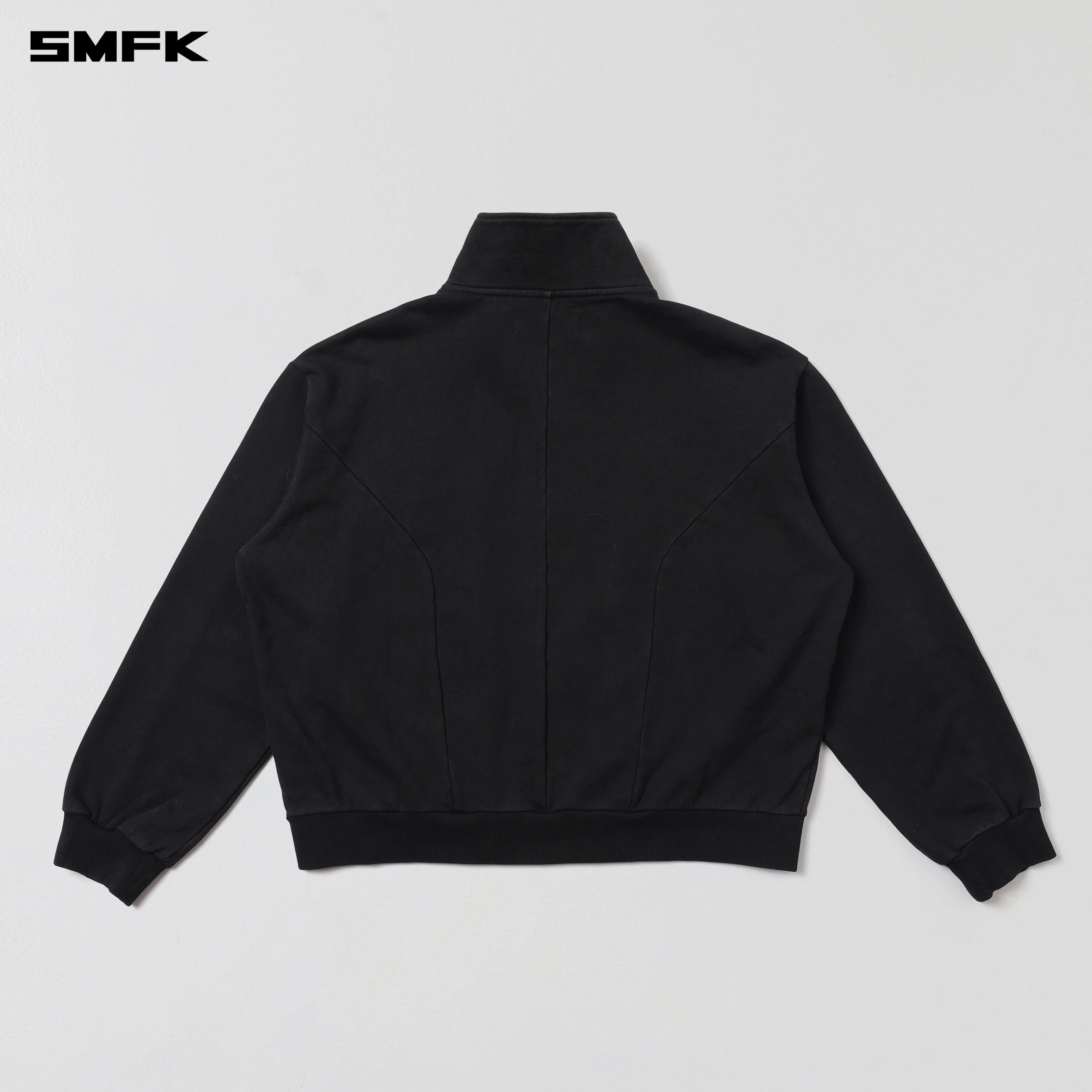 VINTAGE MUSE LOOSE ZIPPER SPORTS JACKET/COTTON WILD BLACK - Image 6