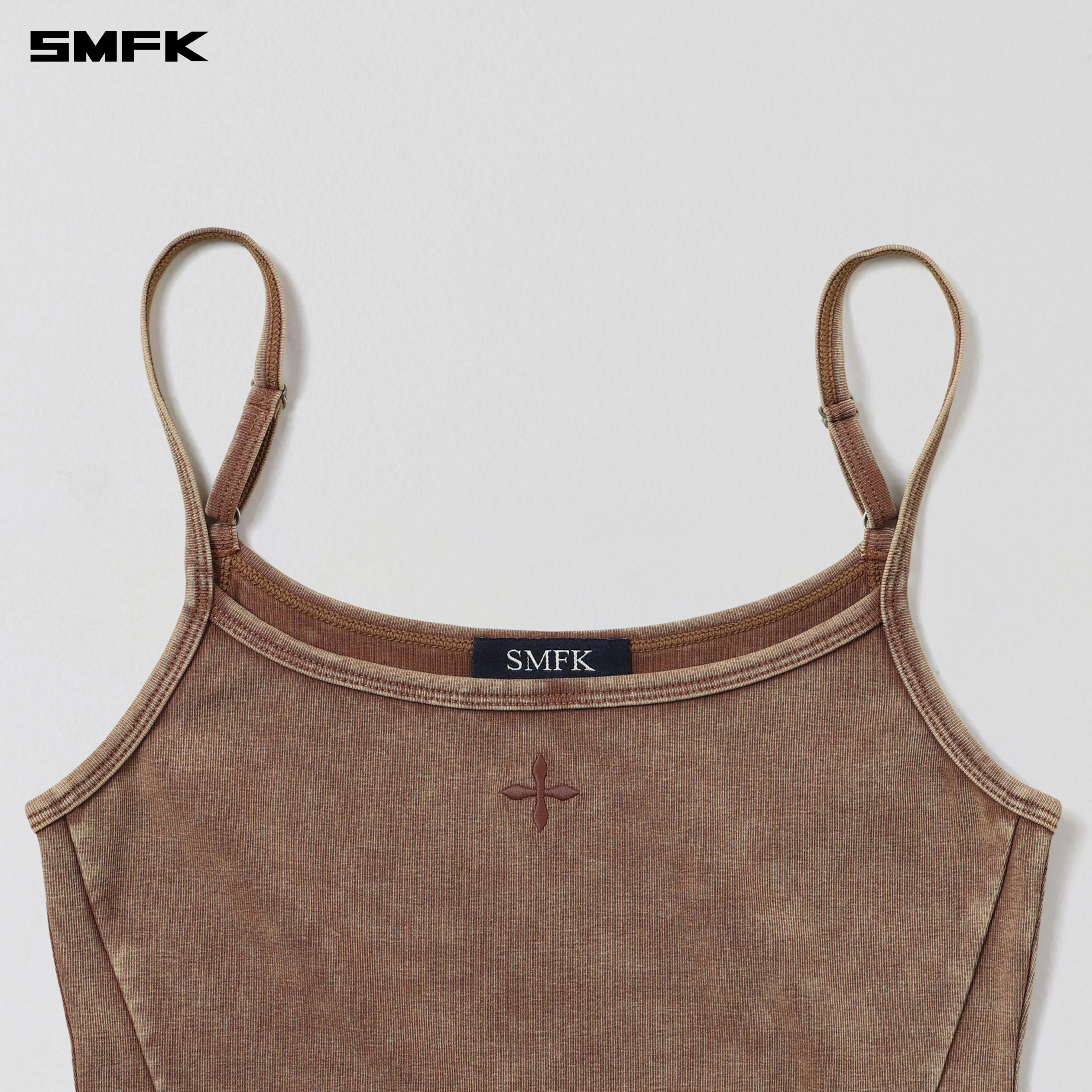 VINTAGE ROVE FADE CAMISOLE/COTTON GARMENT DYE VANISH BROWN - Image 7