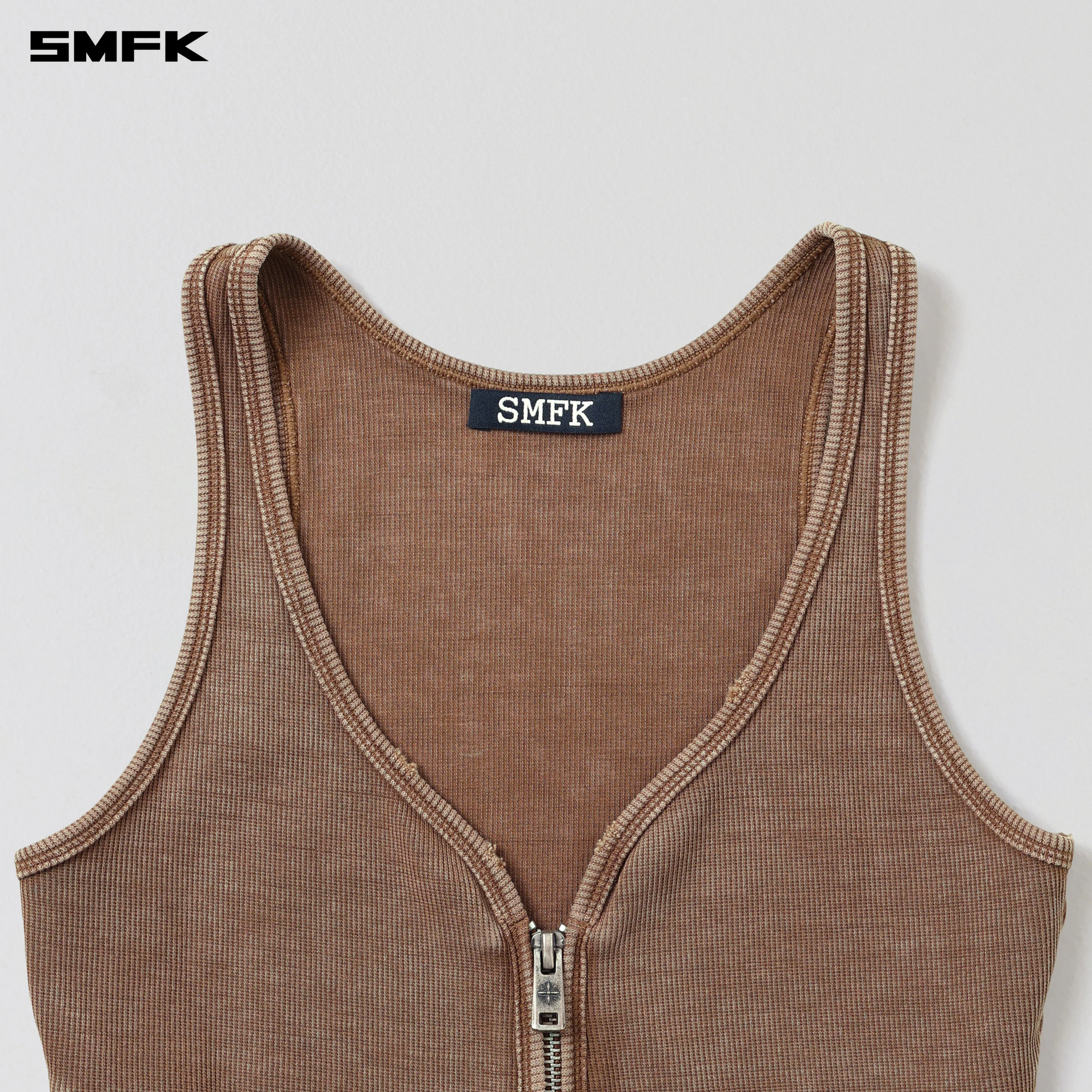 VINTAGE ROVE ZIP TANK/FADE DYE VANISH BROWN - Image 7