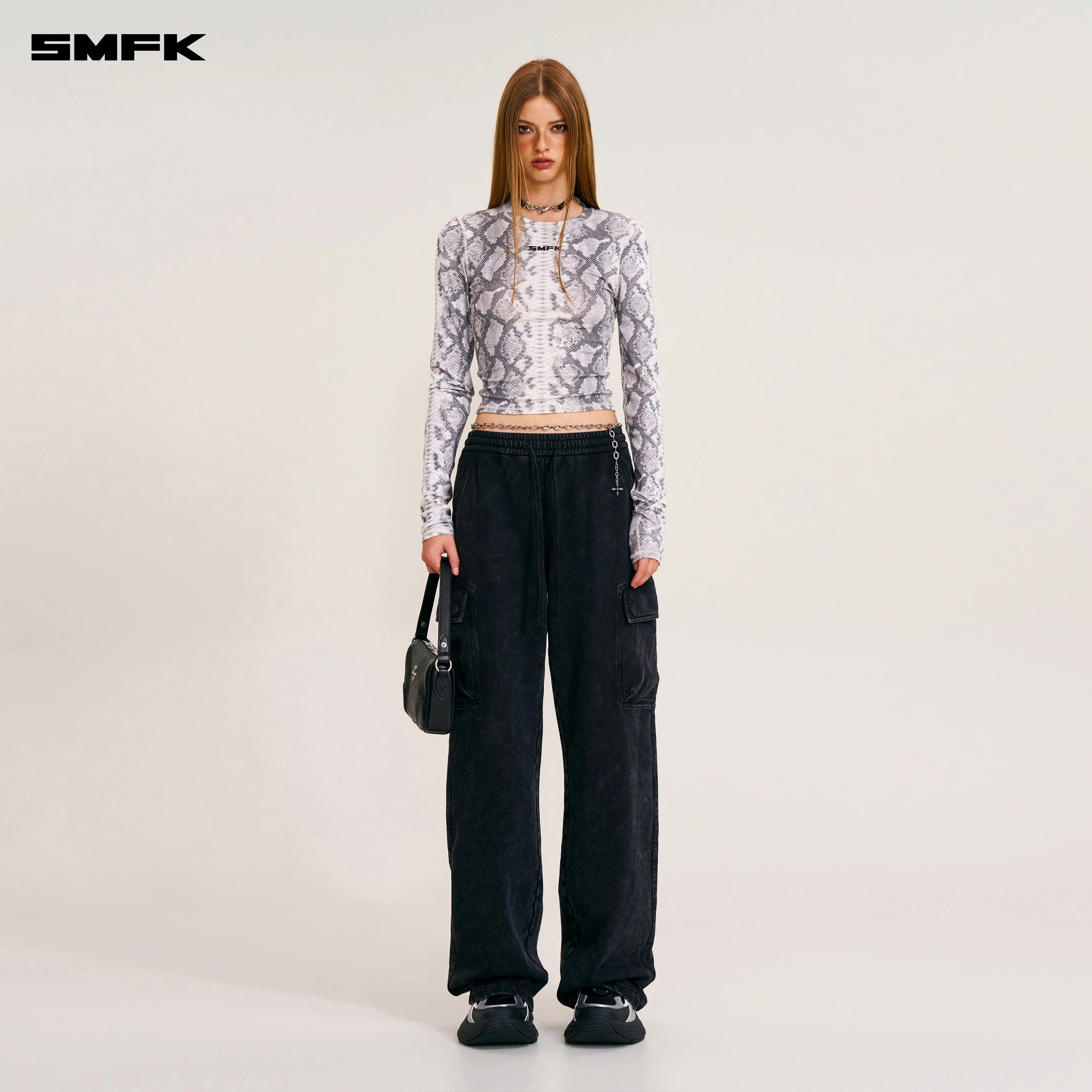 VINTAGE-SAFARI LOOSE SPORTS PANTS/FADE DYE WILD BLACK