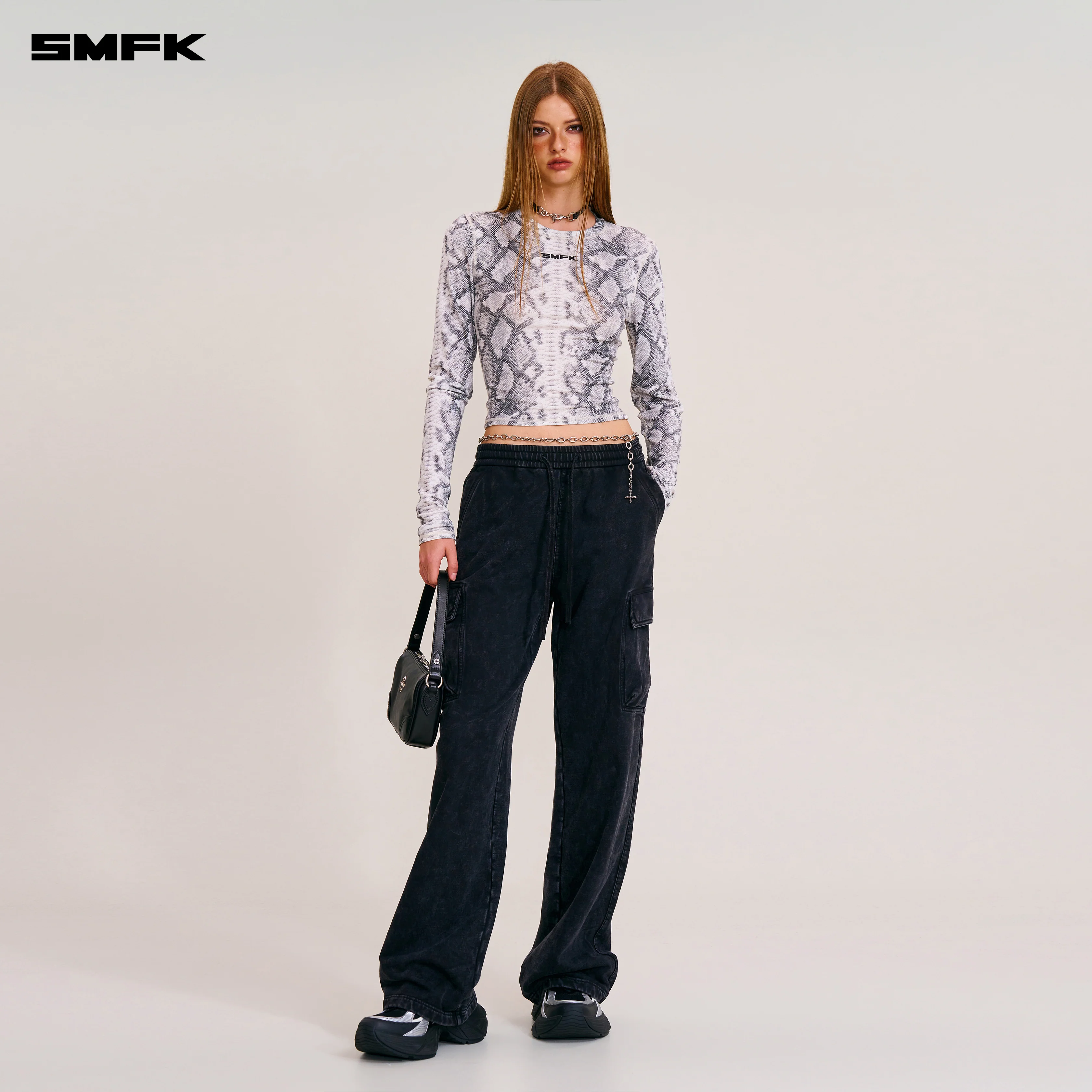 VINTAGE-SAFARI LOOSE SPORTS PANTS/FADE DYE WILD BLACK - Image 5