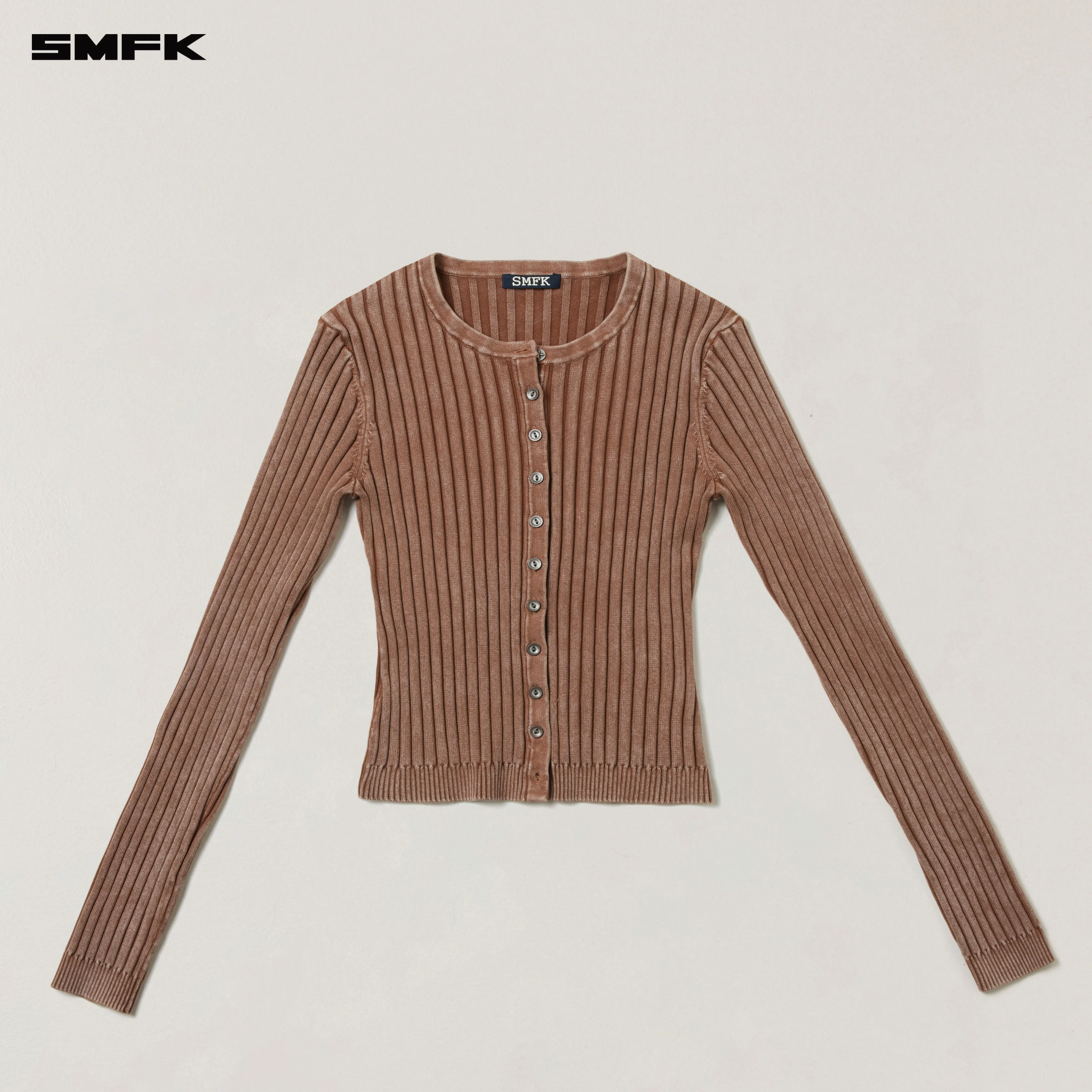 VINTAGE-SAVAGE KNIT CARDIGAN/STONE WASH VANISH BROWN - Image 5