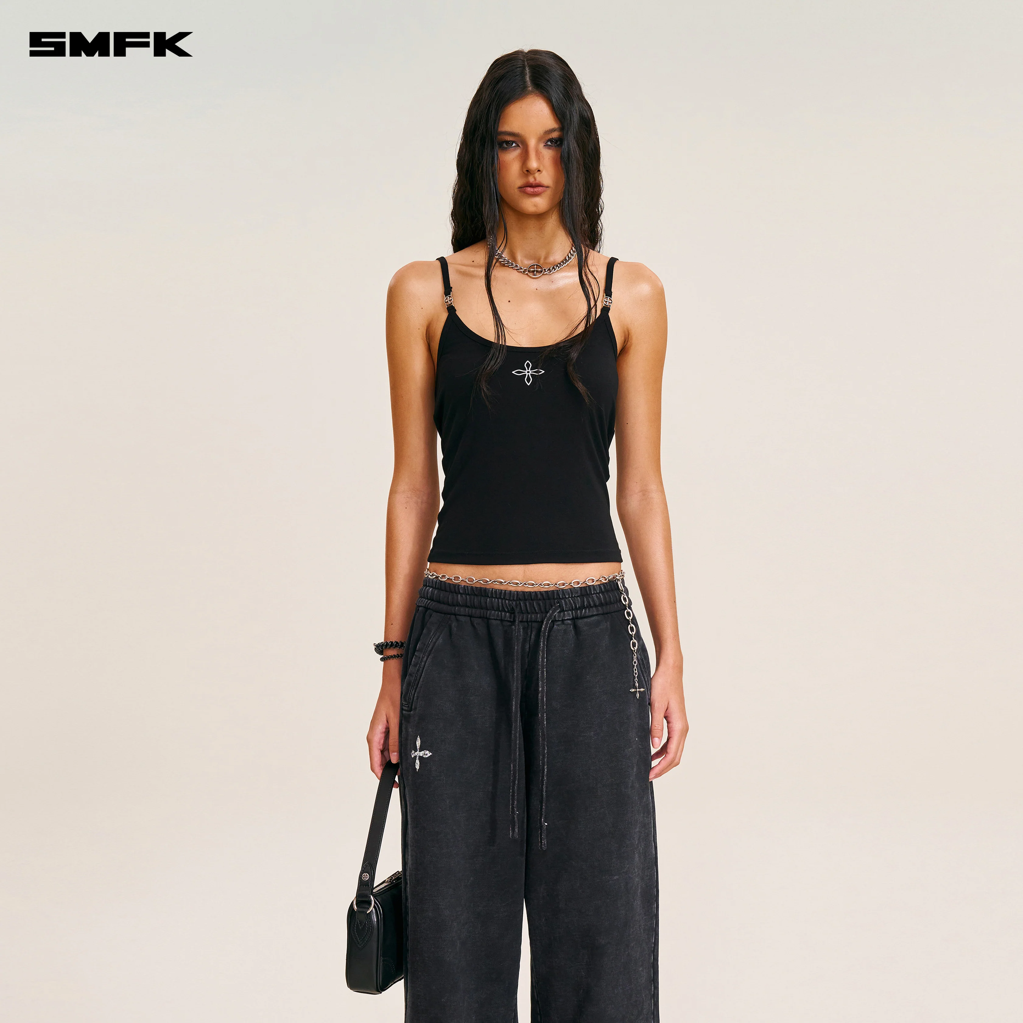 VINTAGE-SAVAGE LOOSE SPORTS PANTS/FADE DYE WILD BLACK - Image 2