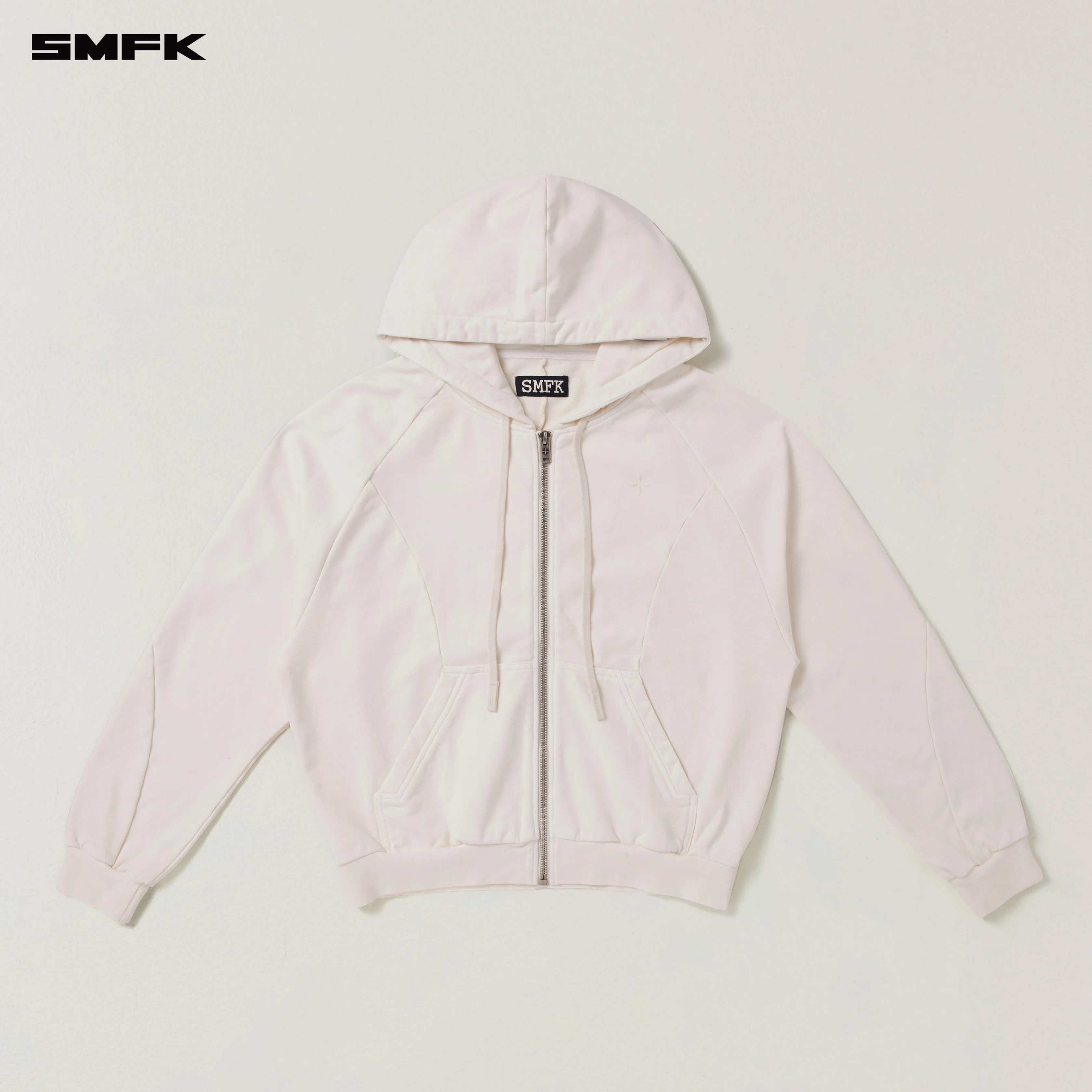 VINTAGE-SAVAGE LOOSE SPORTS ZIP HOODIE/FADE DYE SNOW MOUNTAIN WHITE - Image 5