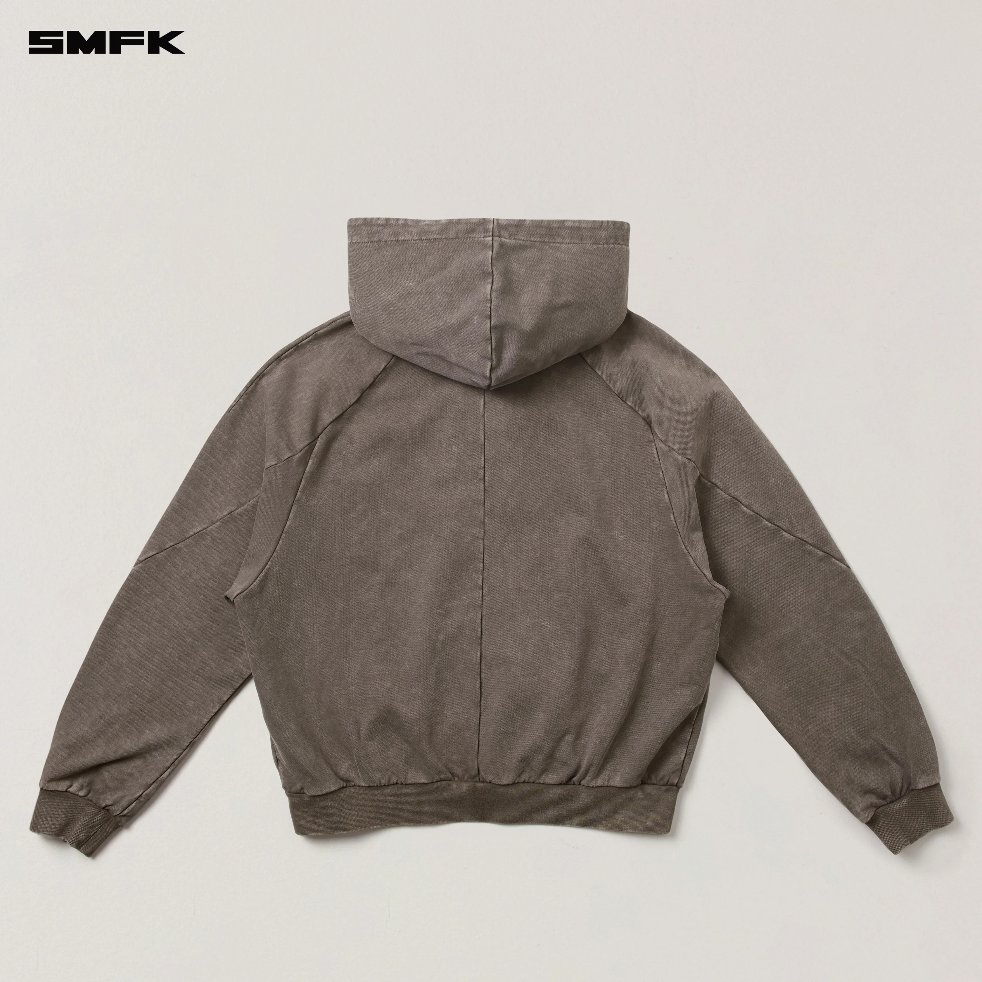 VINTAGE-SAVAGE LOOSE SPORTS ZIP HOODIE/FADE DYE WILD BROWN - Image 6