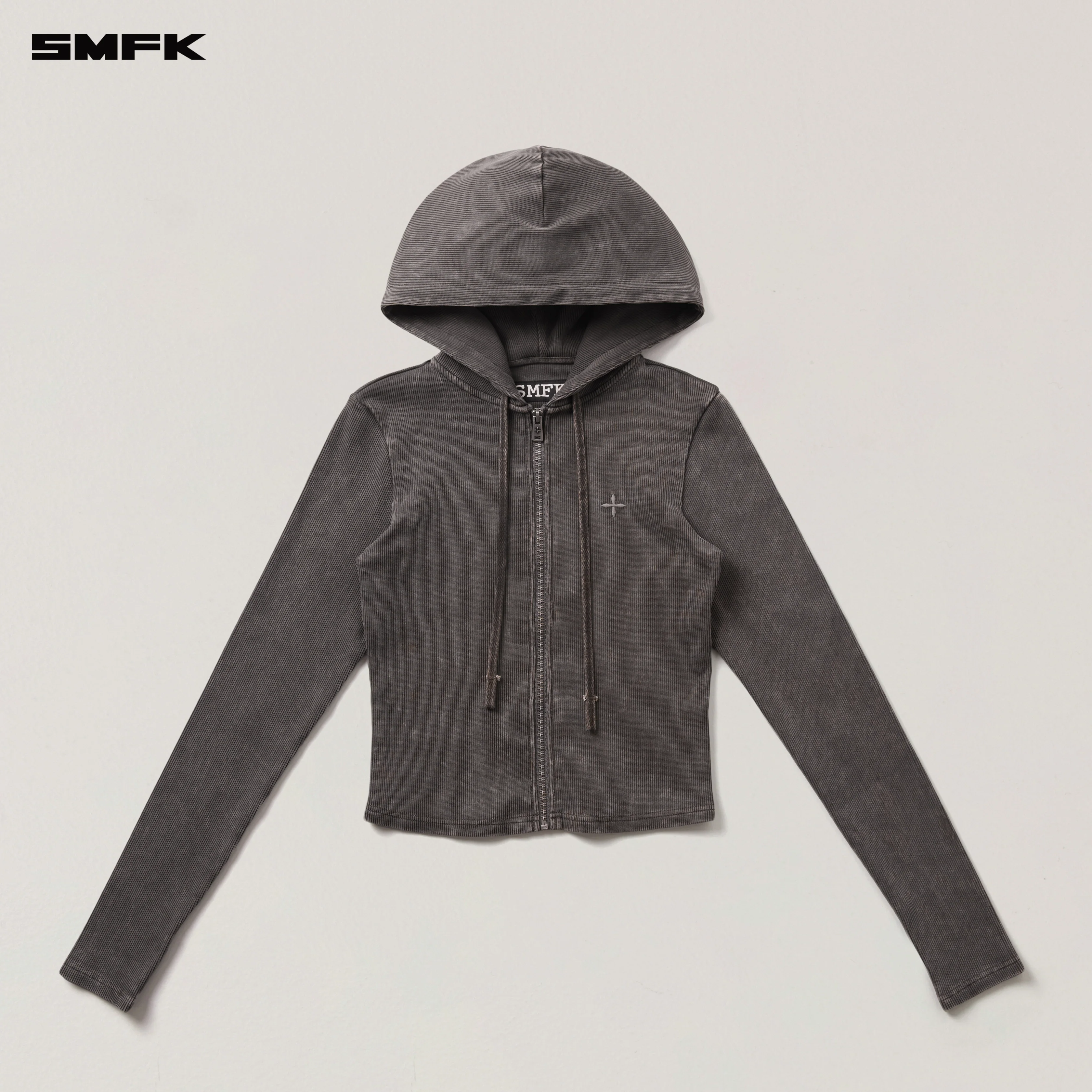 VINTAGE-SAVAGE SLIM SPORTS ZIP HOODIE/FADE DYE VANISH BROWN - Image 5
