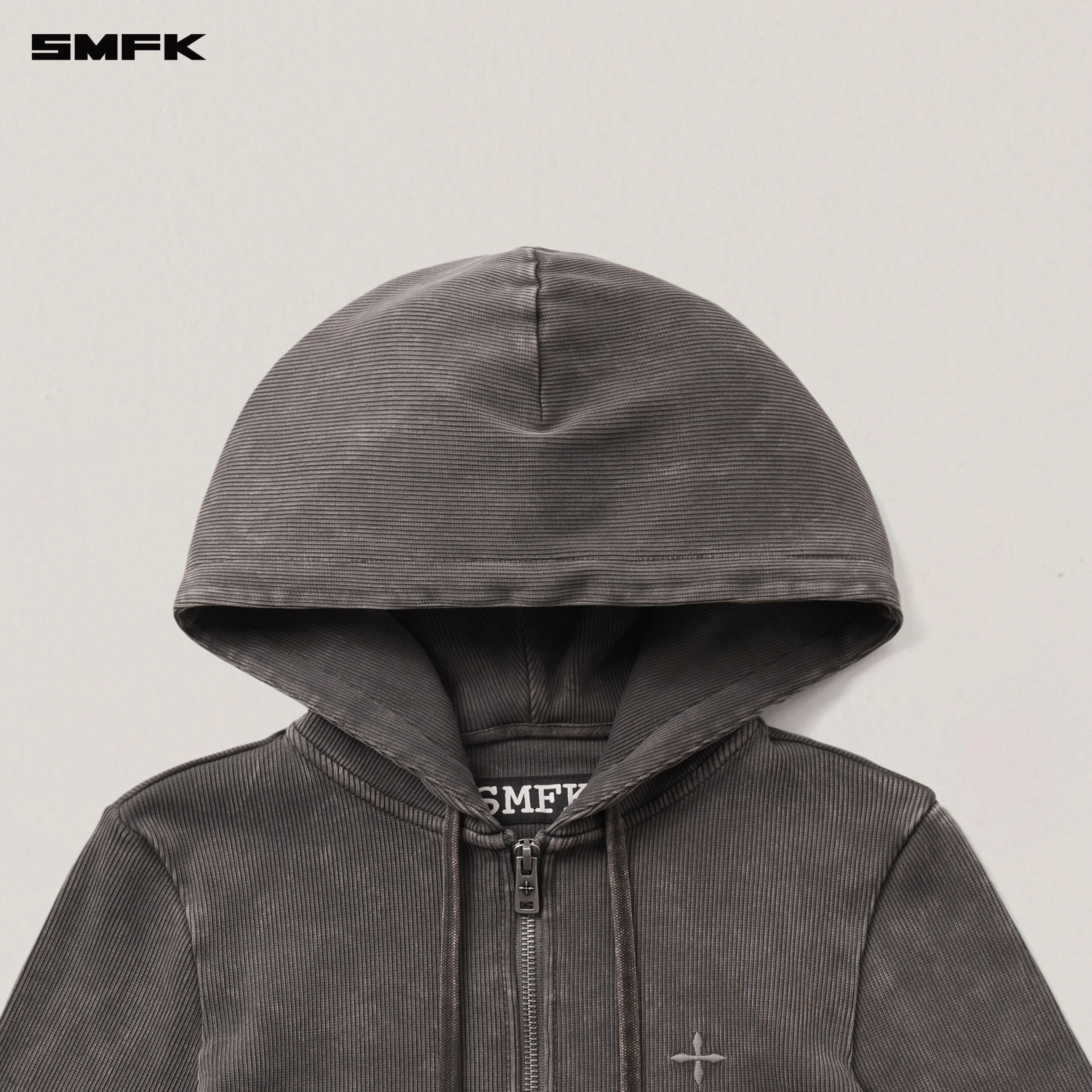 VINTAGE-SAVAGE SLIM SPORTS ZIP HOODIE/FADE DYE VANISH BROWN - Image 7