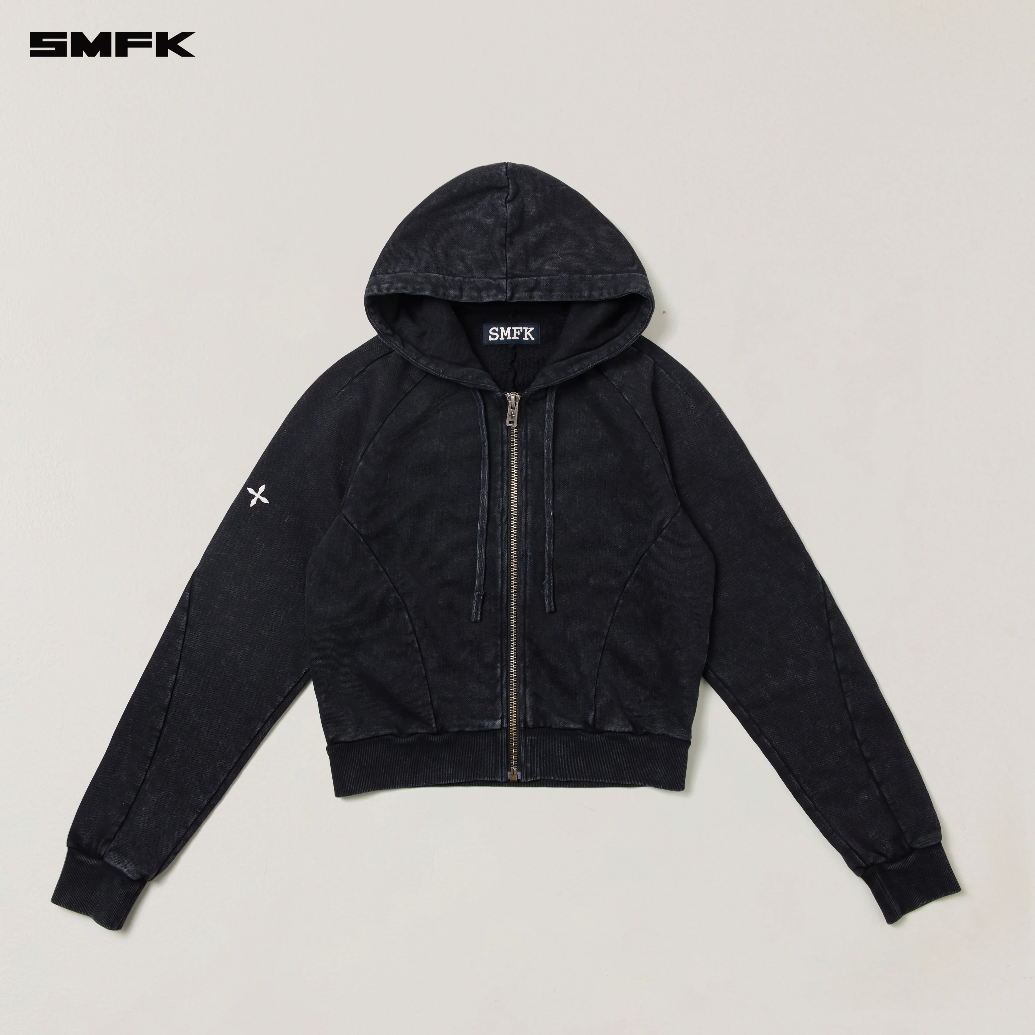VINTAGE-SAVAGE SPORTS HOODIE/FADE DYE VANISH BLACK - Image 5