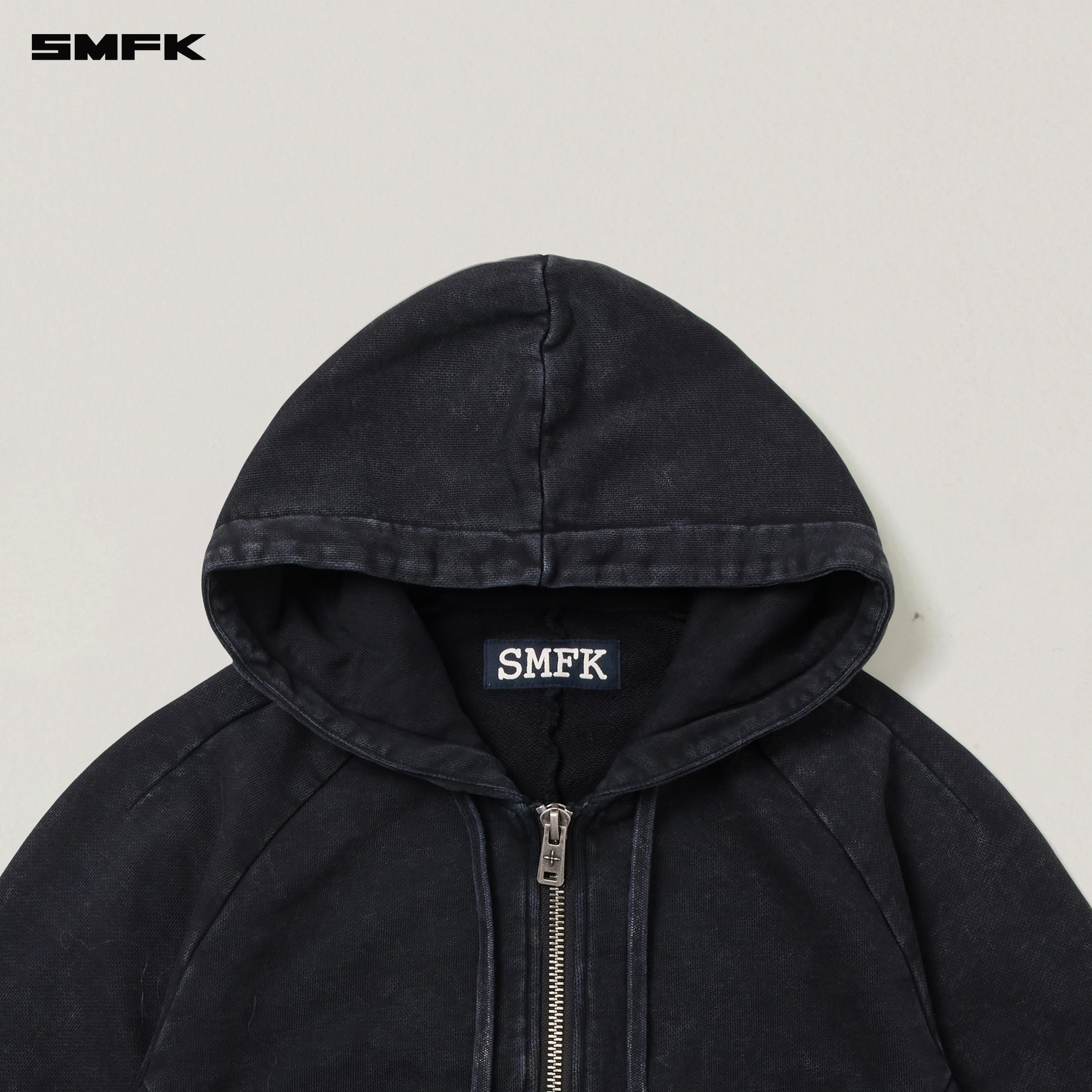 VINTAGE-SAVAGE SPORTS HOODIE/FADE DYE VANISH BLACK - Image 7