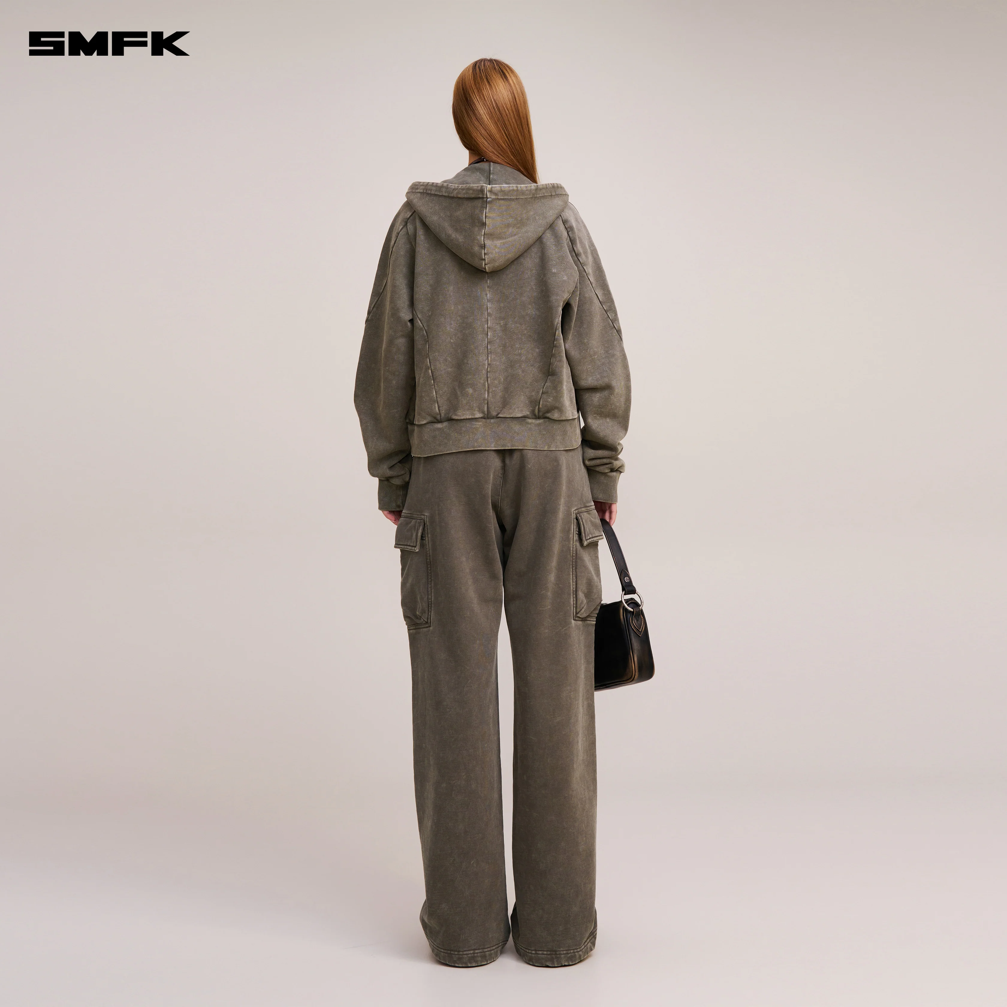 VINTAGE-SAVAGE SPORTS HOODIE/FADE DYE VANISH BROWN - Image 3